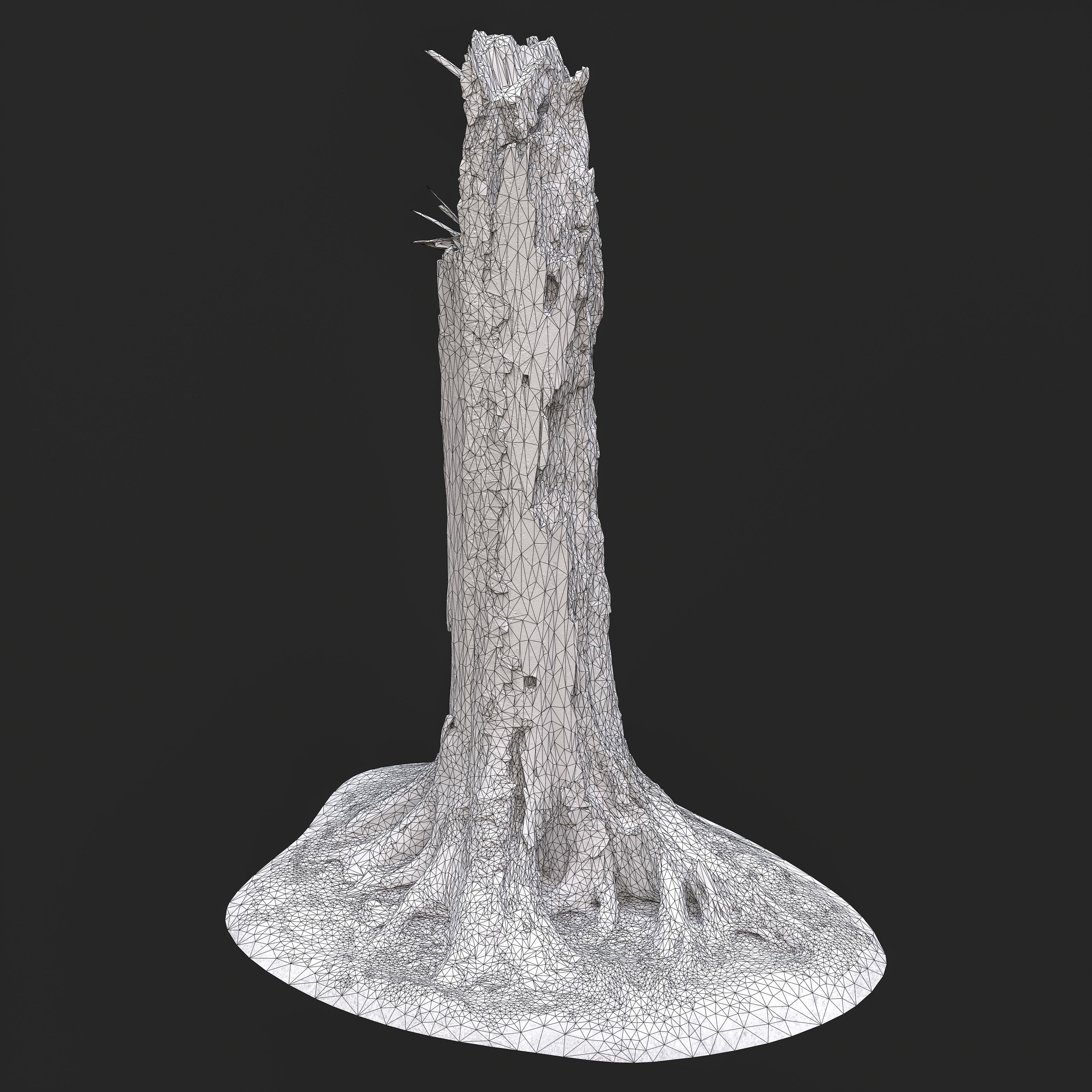 3D Burned Tree Trunk