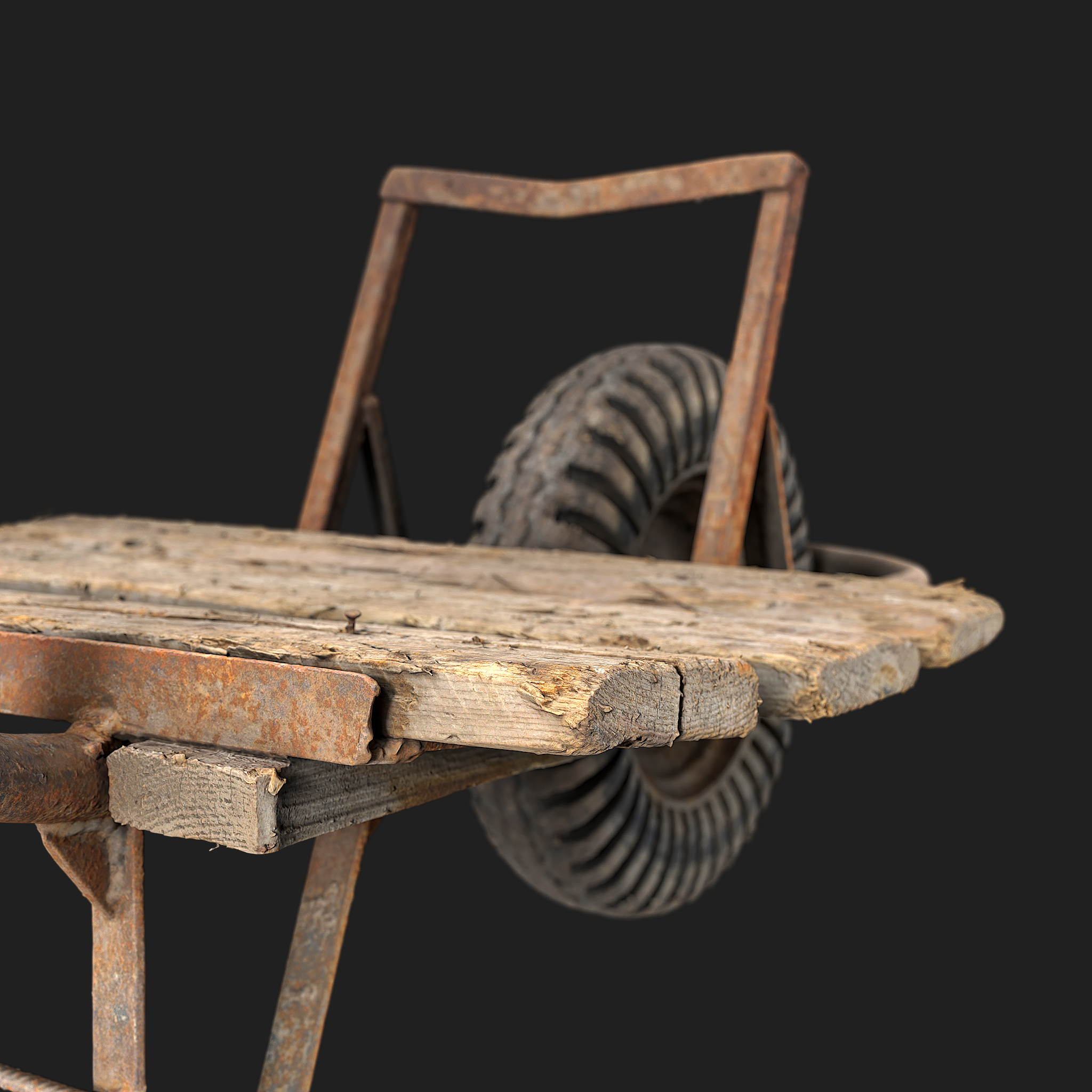 3D Wooden Wheelbarrow