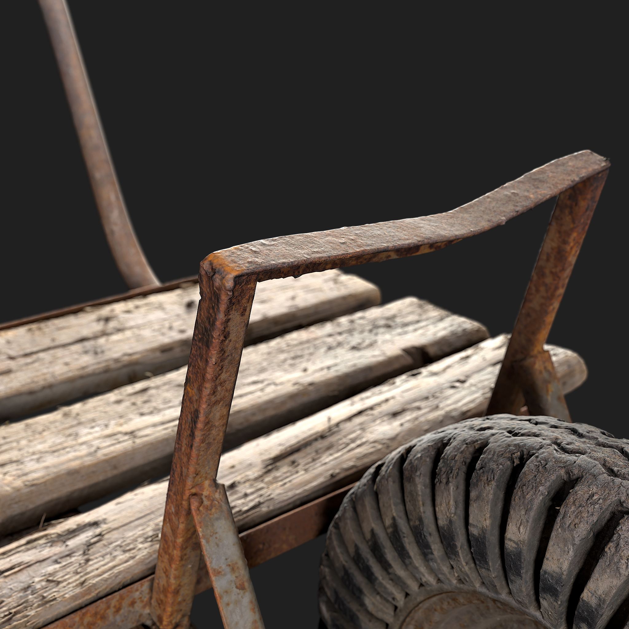 3D Wooden Wheelbarrow
