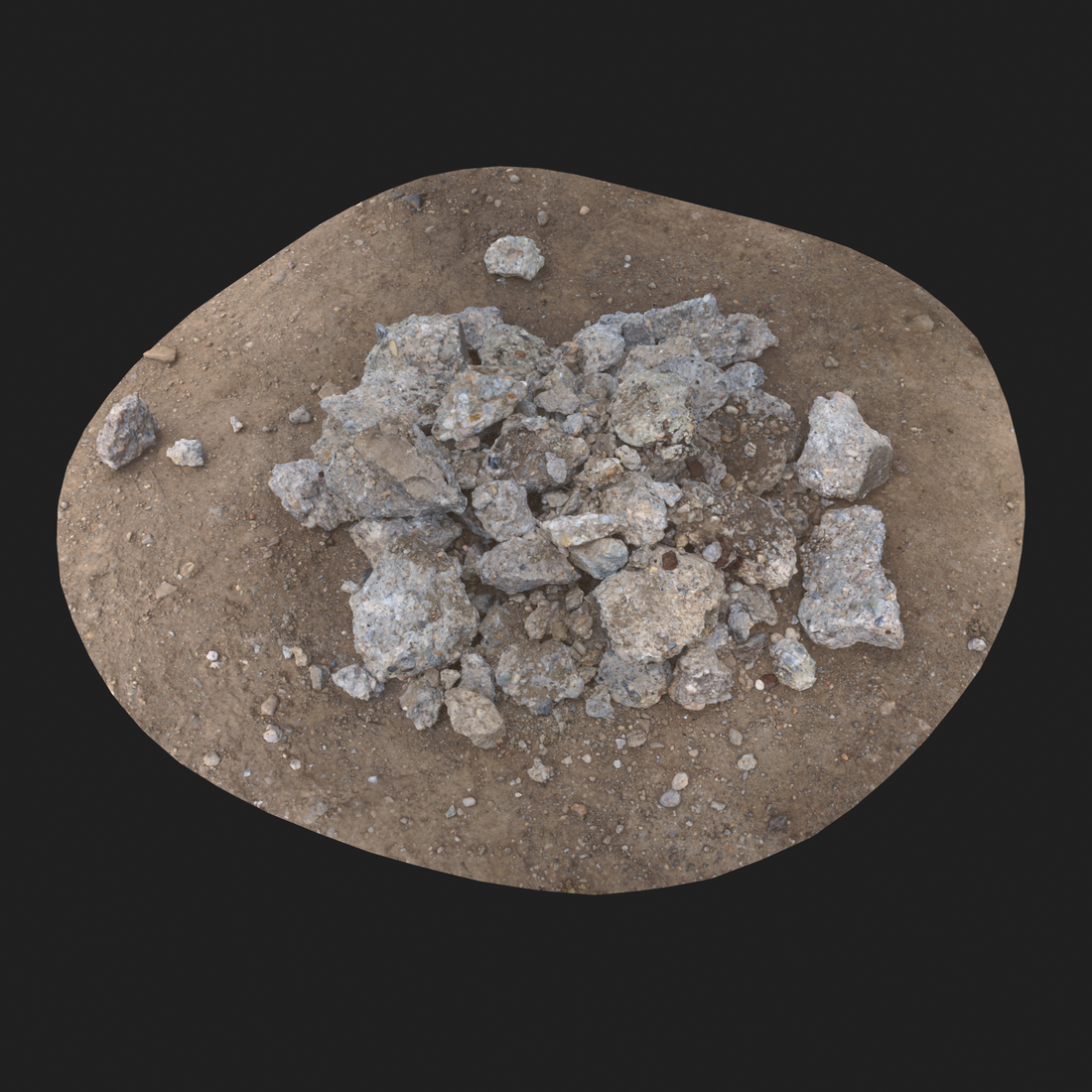 3D Concrete Rubble 3 square meters area