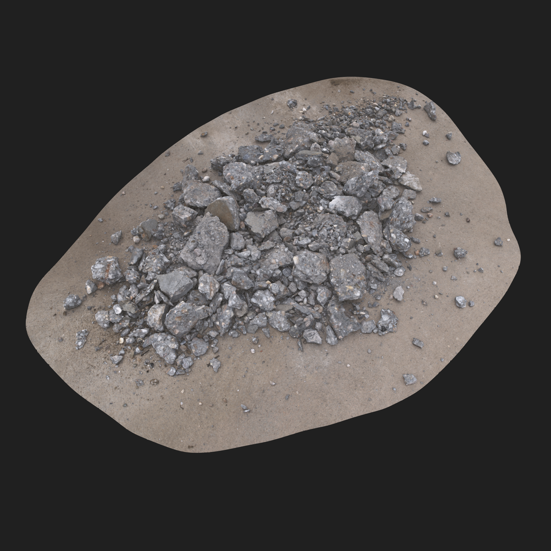 3D Concrete Rubble - 1 square meter area