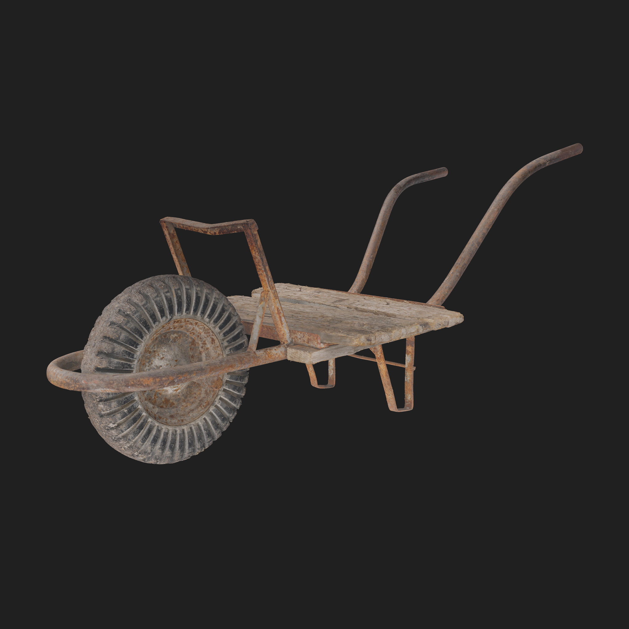 3D Wooden Wheelbarrow