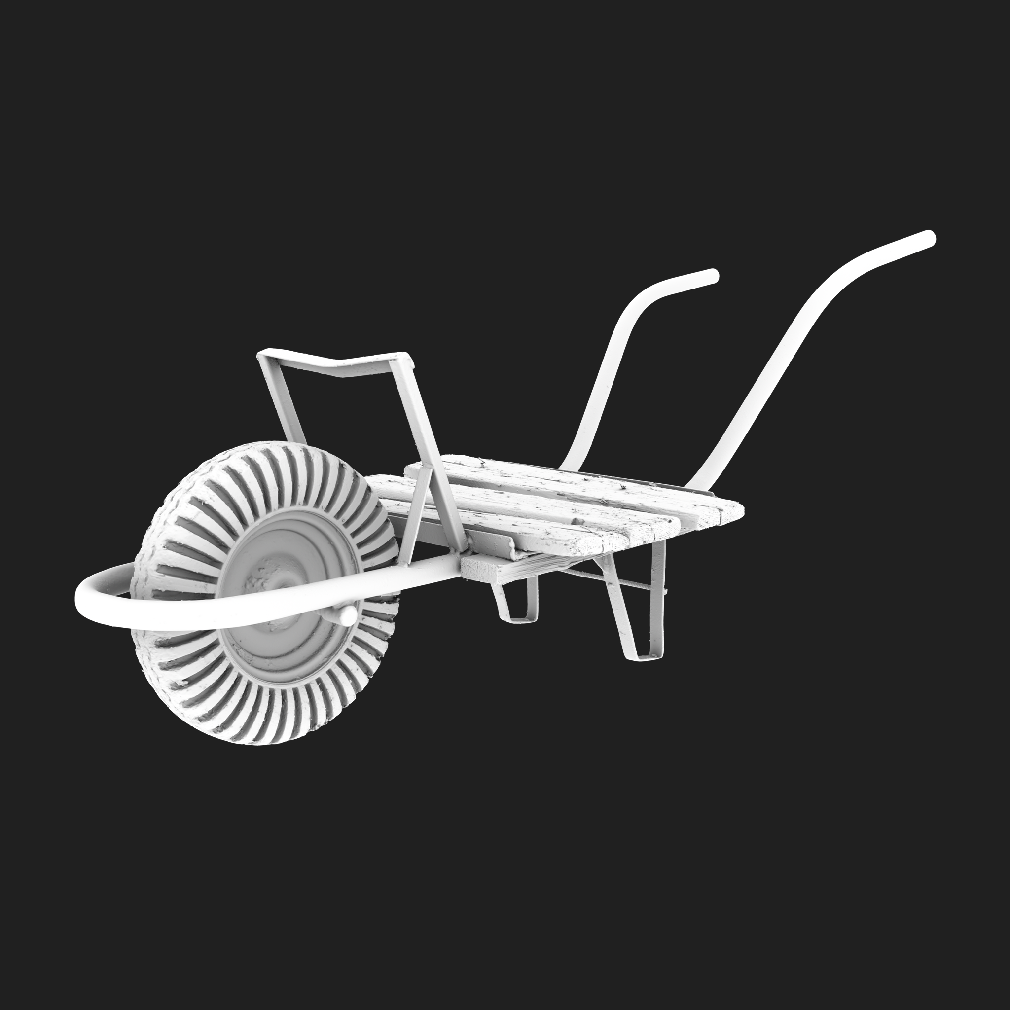 3D Wooden Wheelbarrow