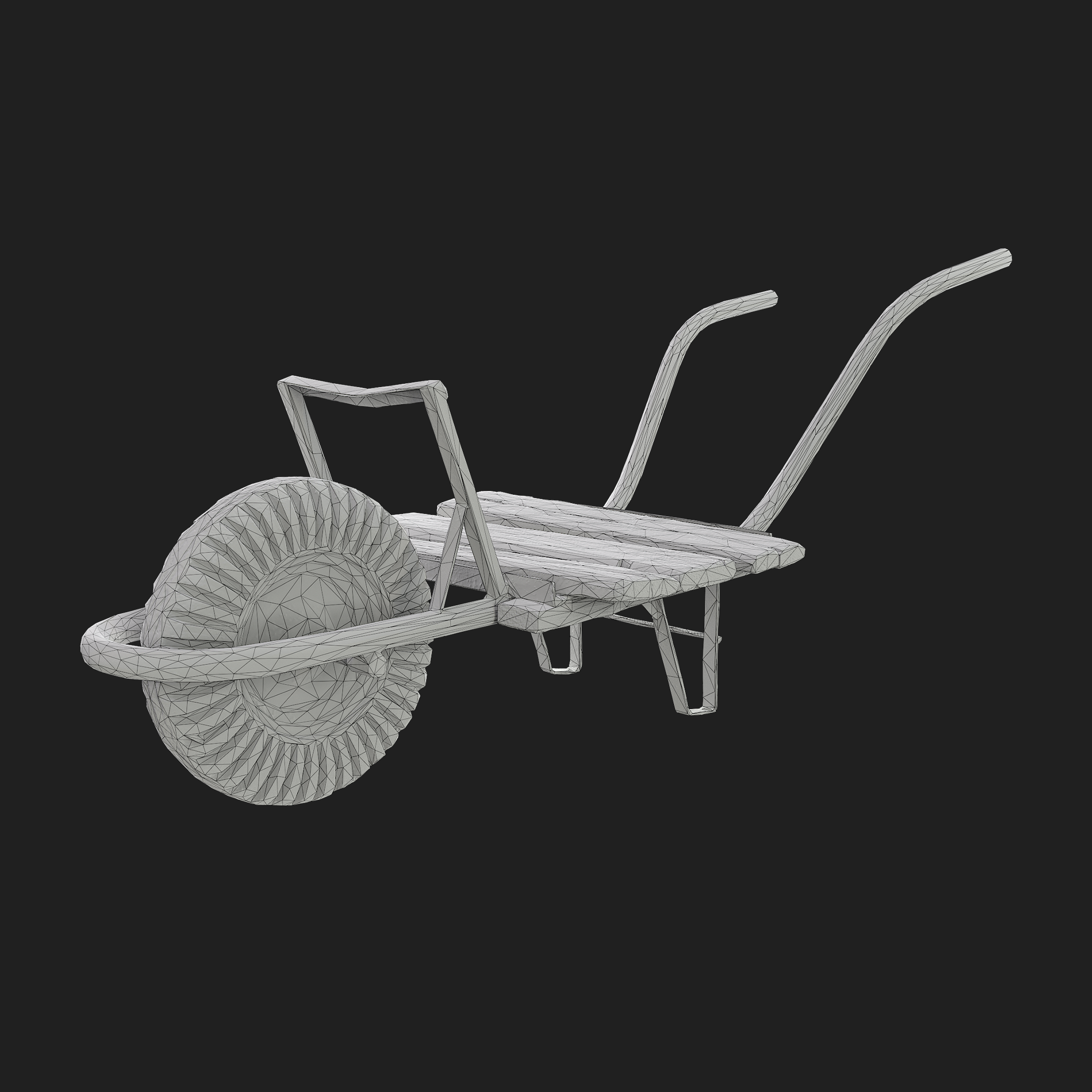 3D Wooden Wheelbarrow