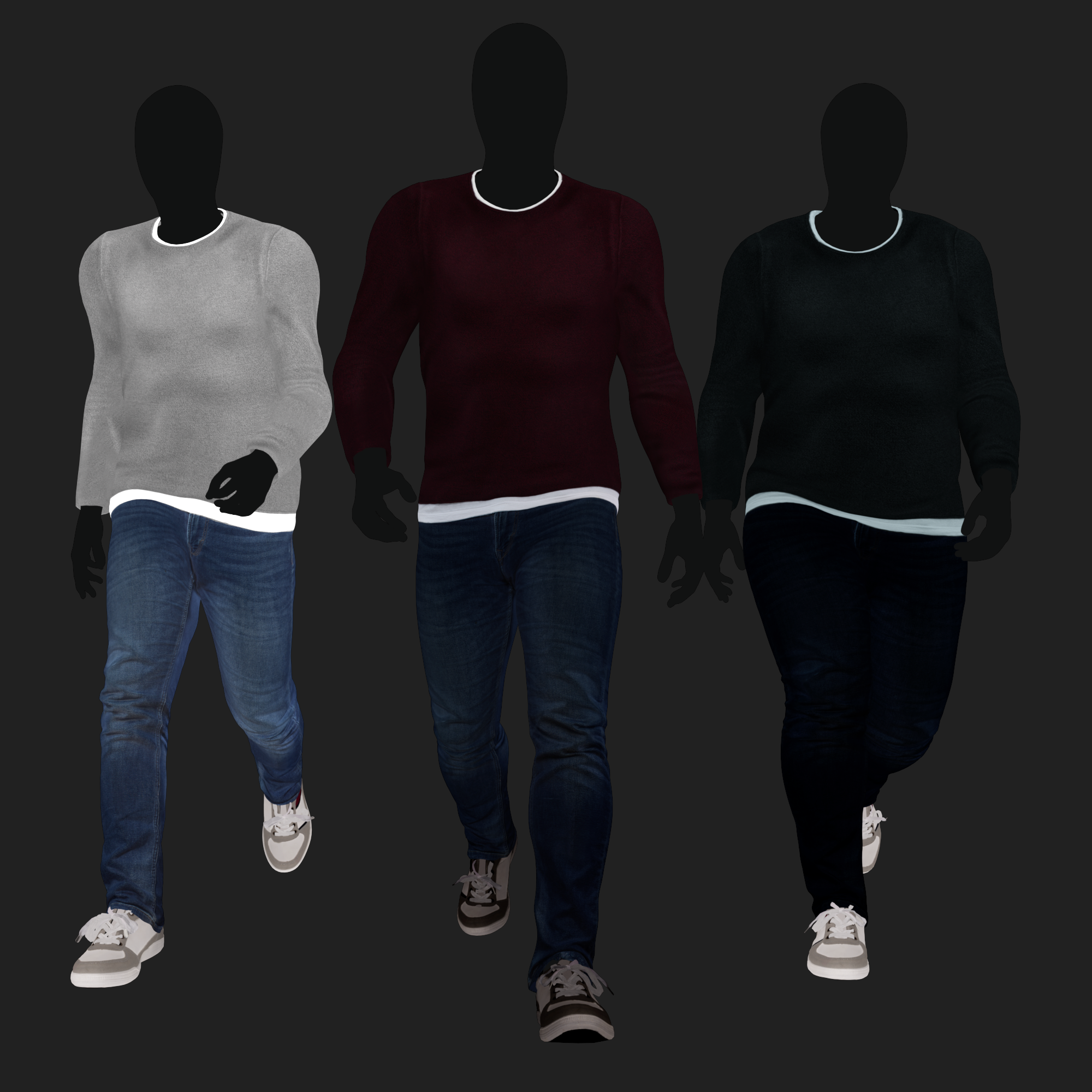 3D Clothing set of Men&
