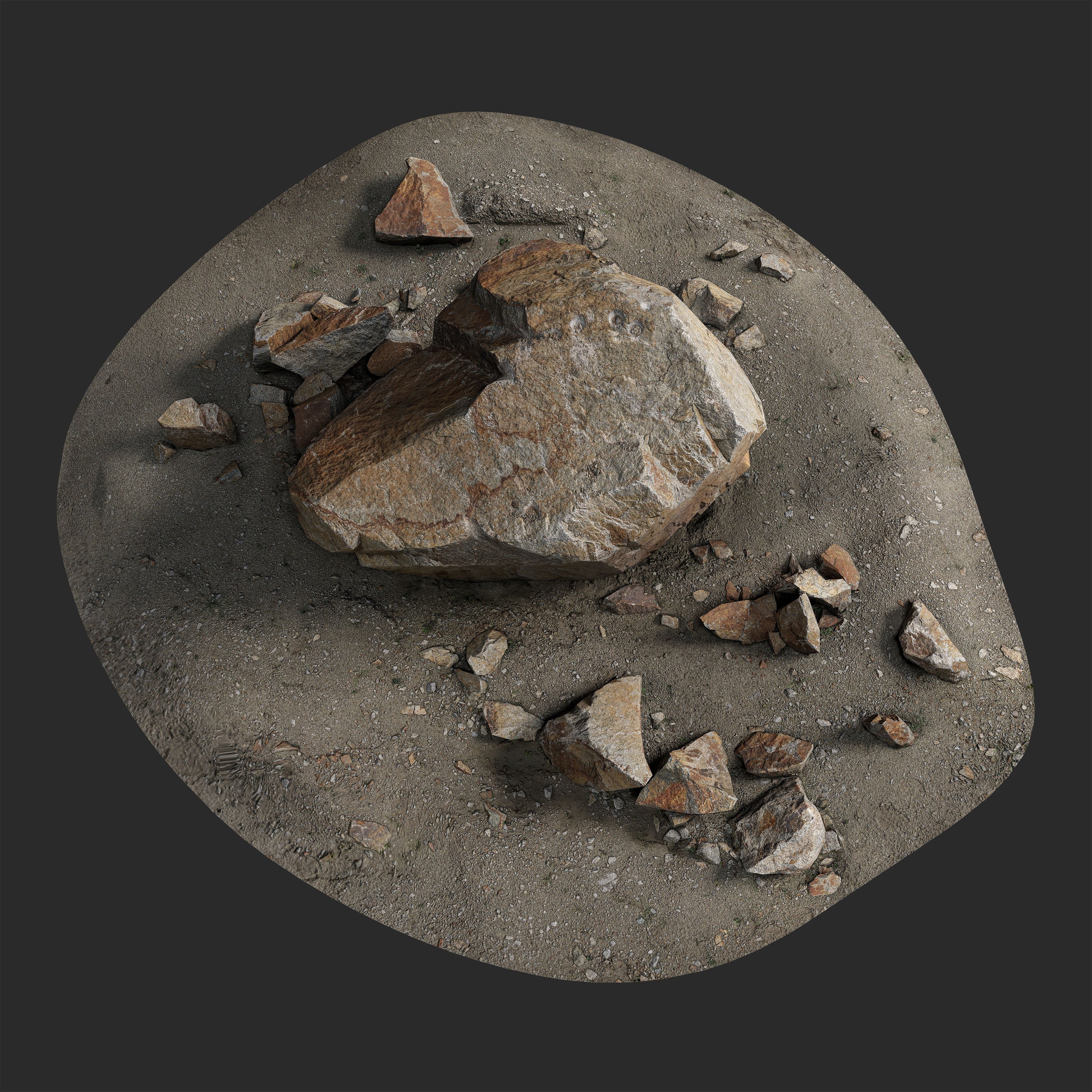 3D Rocks and Stones real-world scanned assets, optimized for game development and VFX environments