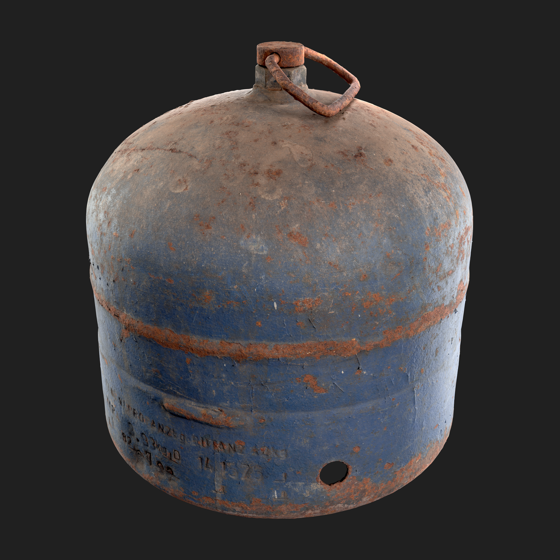 3D Model of Blue Small Gas Bottle