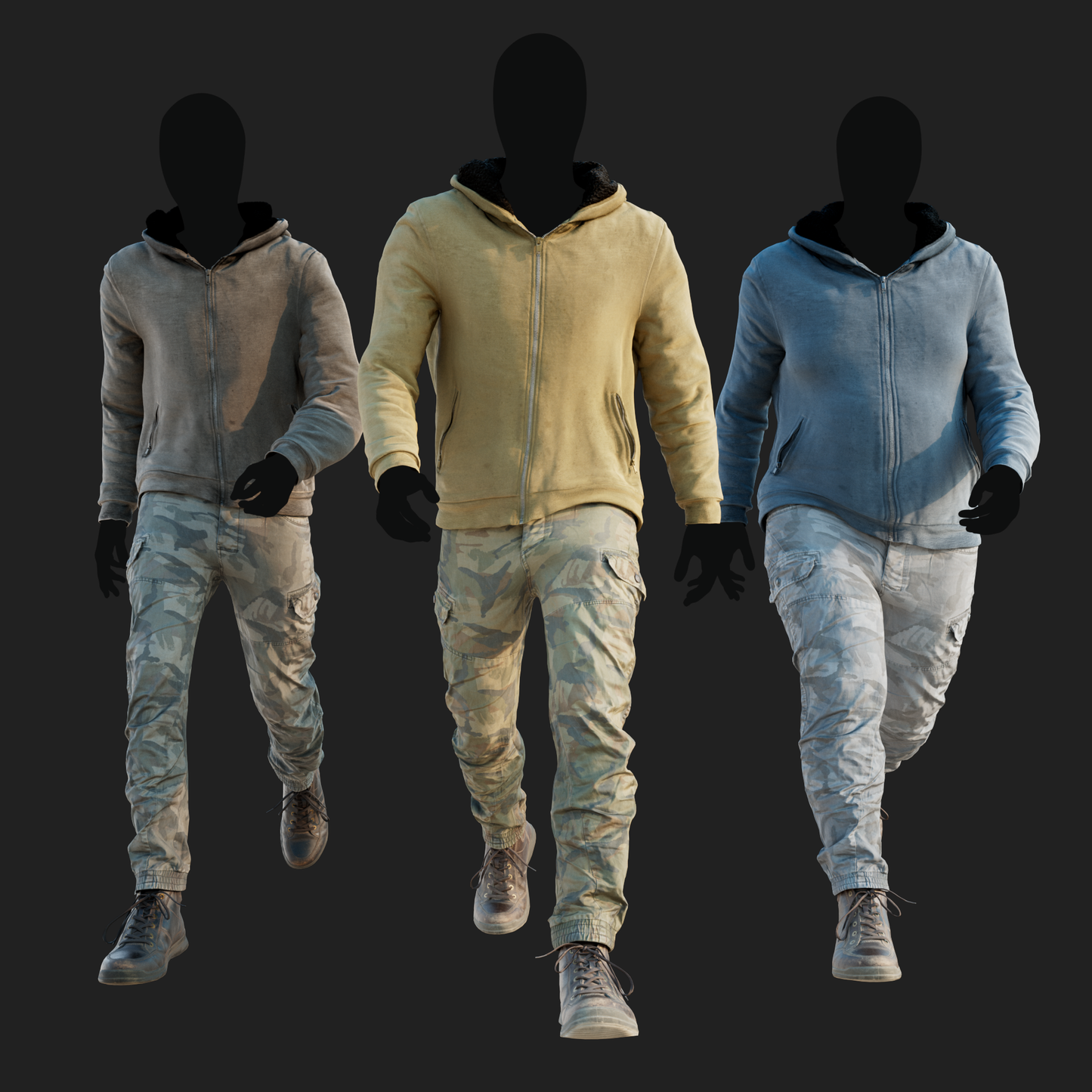 Men's Hoodie & Camouflage Trousers Outfit