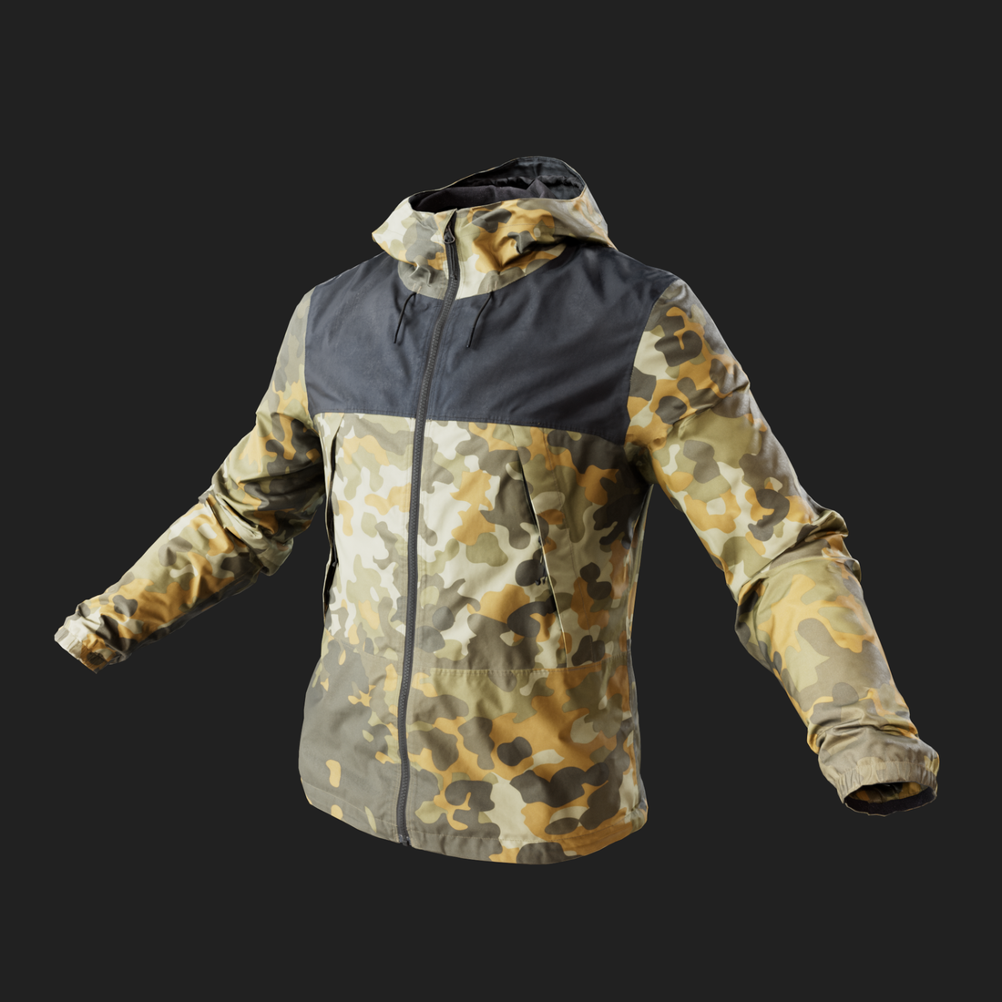 3D Model of Camouflage Jacket with Hood crafted through Photogrammetry Scan