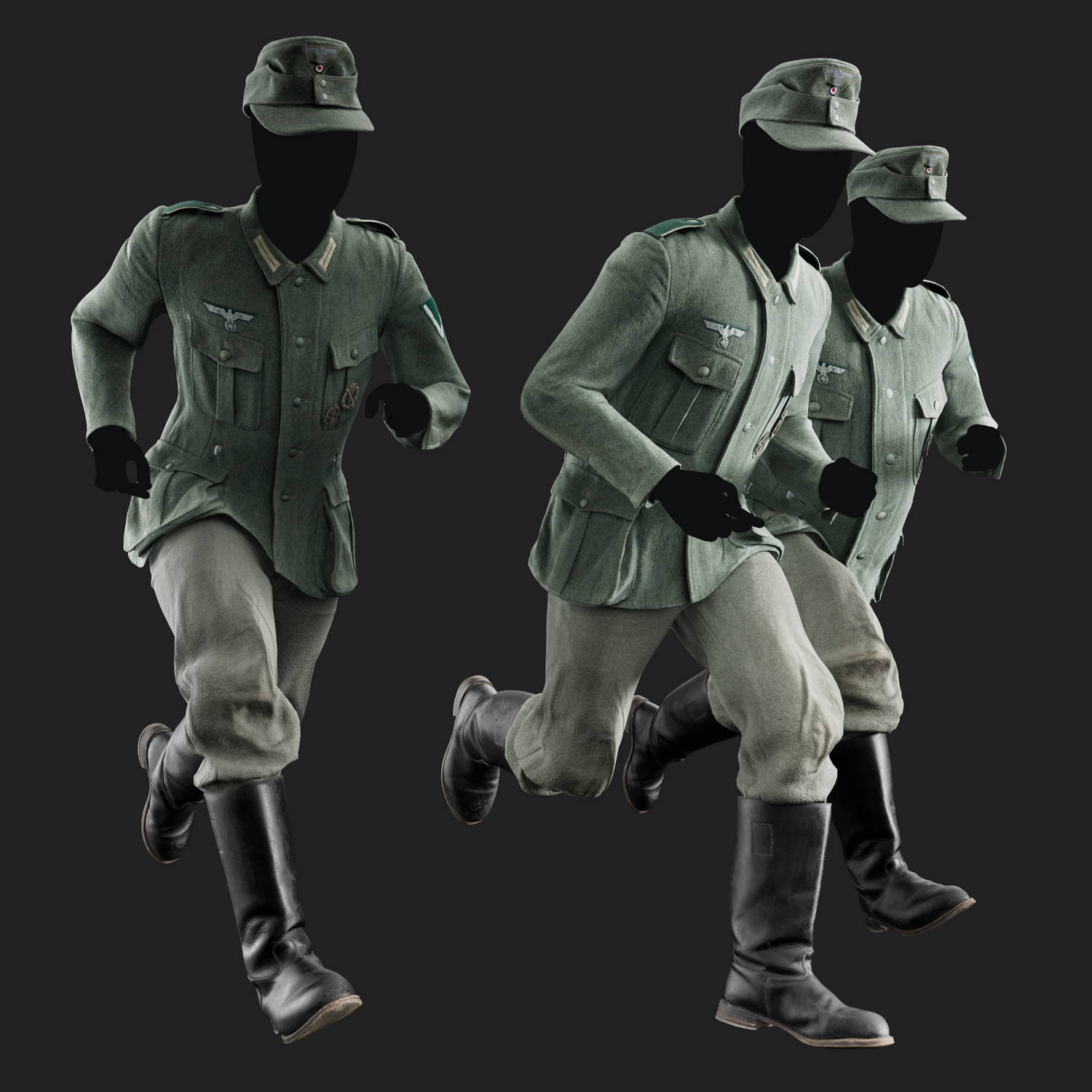 3D Model of German Military M40 Wool Uniform
