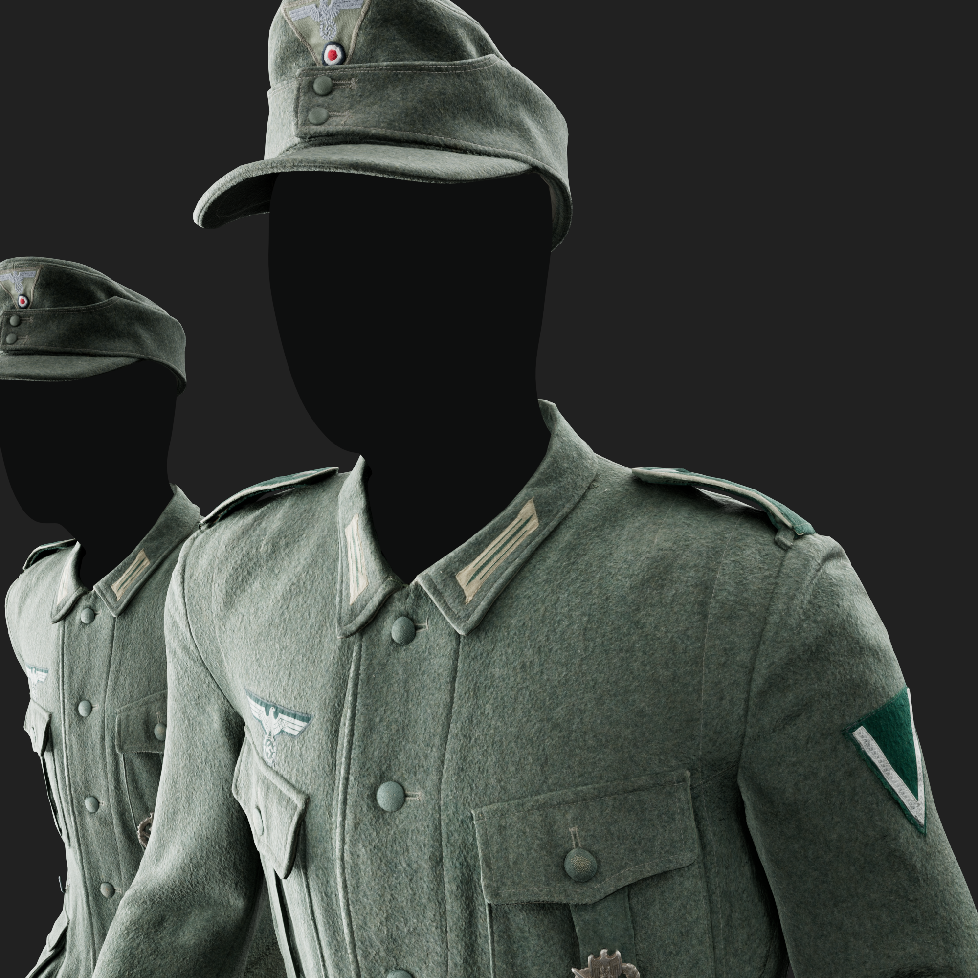 3D Model of German Military M40 Wool Uniform