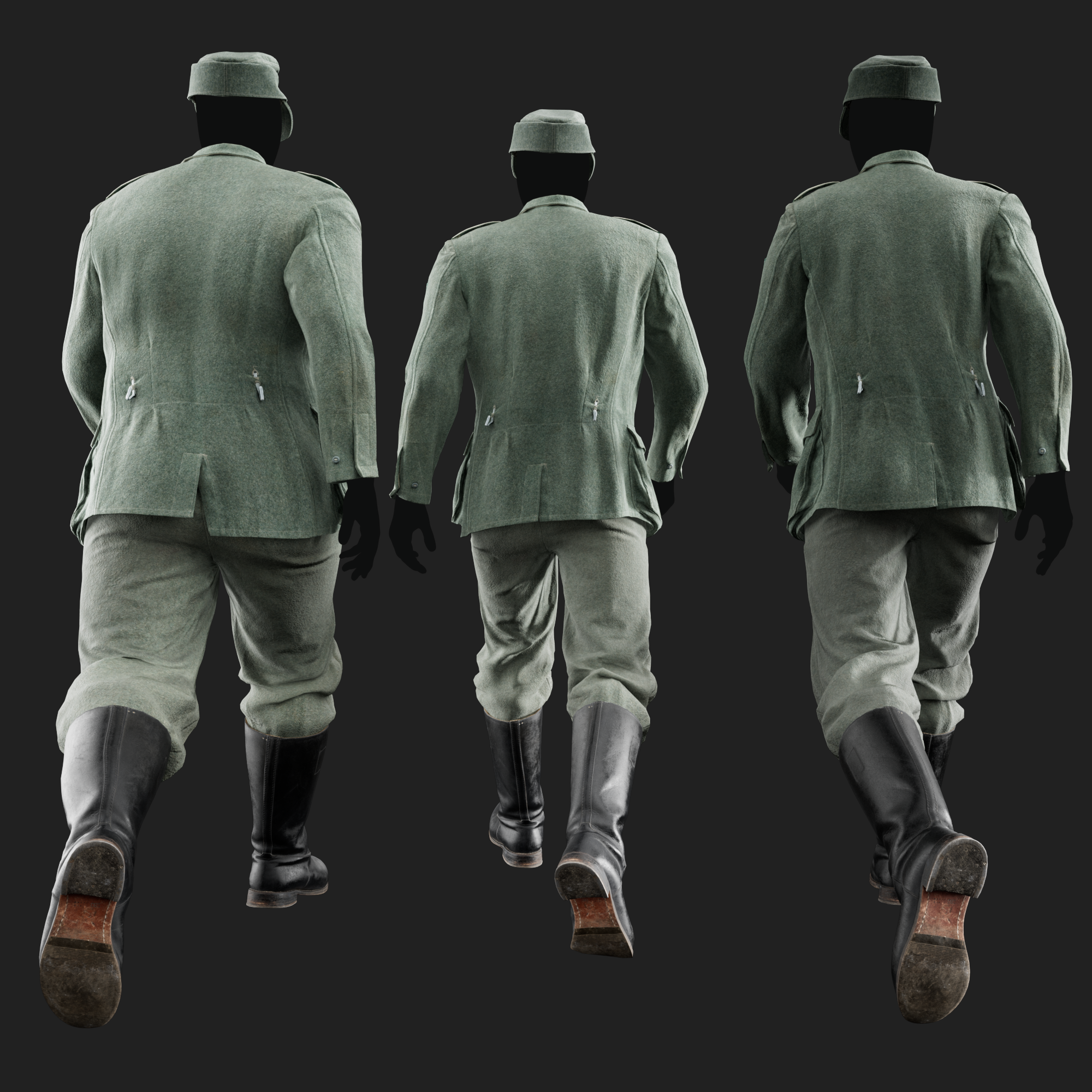 3D Model of German Military M40 Wool Uniform