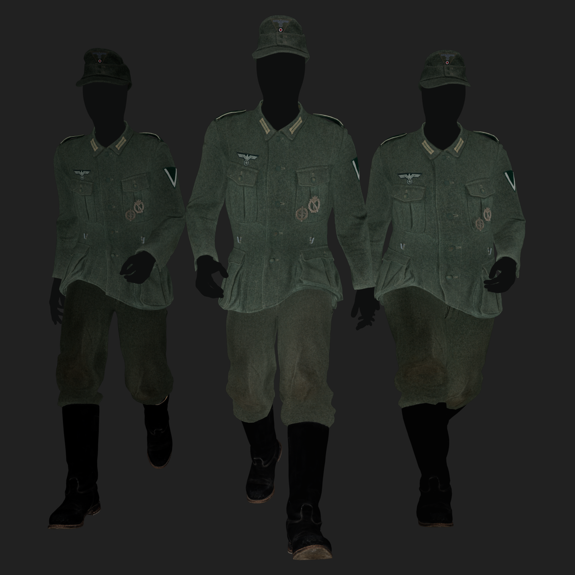 3D Model of German Military M40 Wool Uniform