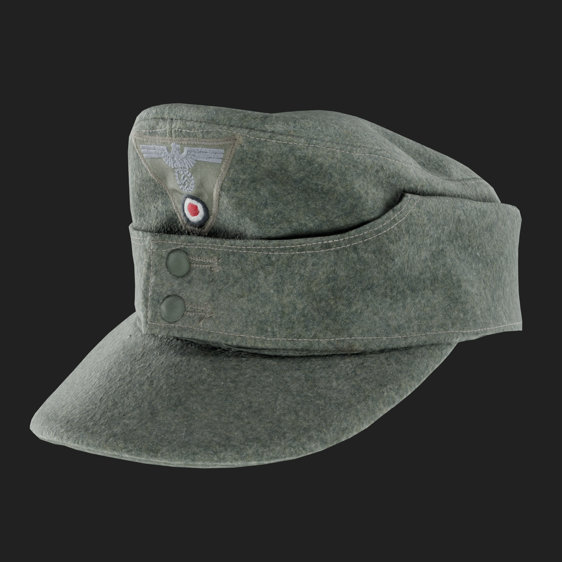 3D German M43 Visor Feldgrau Cap
