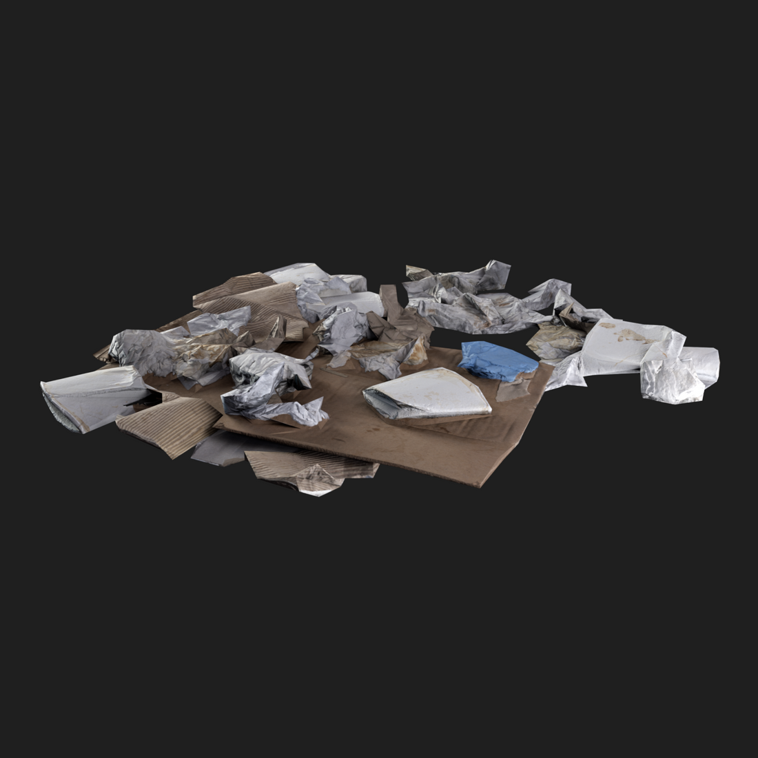 3D Model of Cardboard Trash Pile