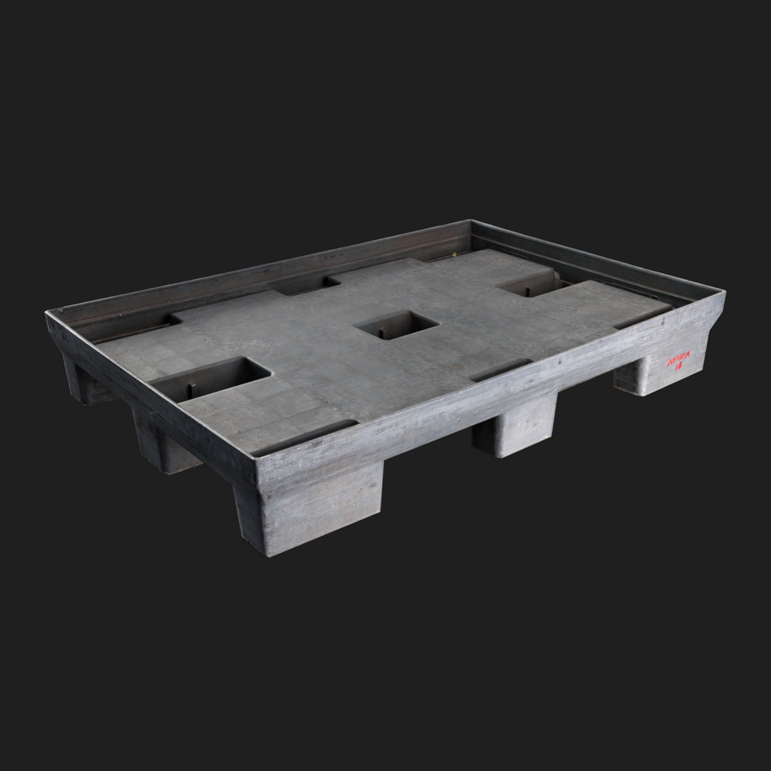 3D Model of Gray Plastic Pallet