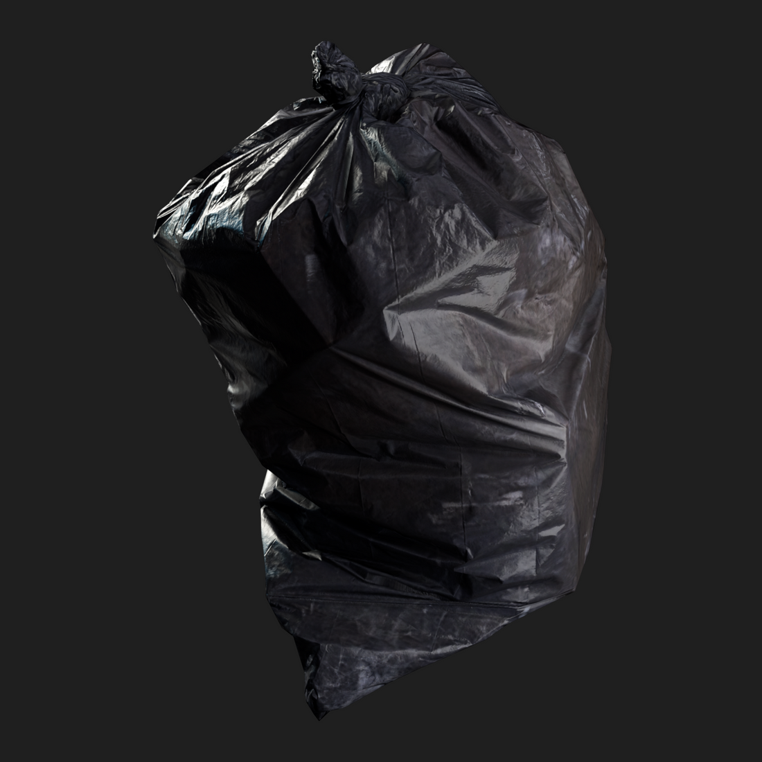 3D Plastic Trash Bag Black