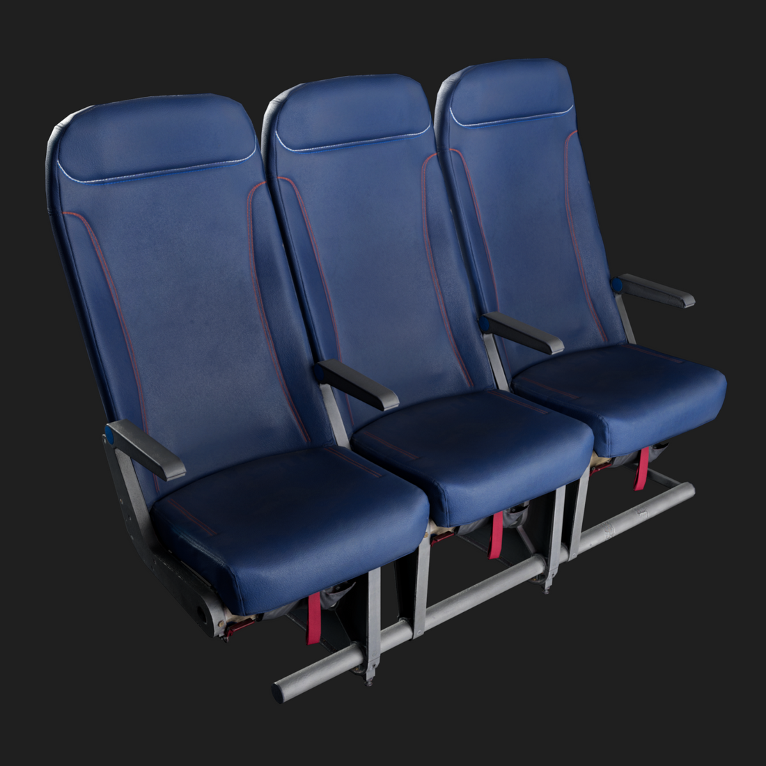 3D Props: Aircraft Seat Triple Normal