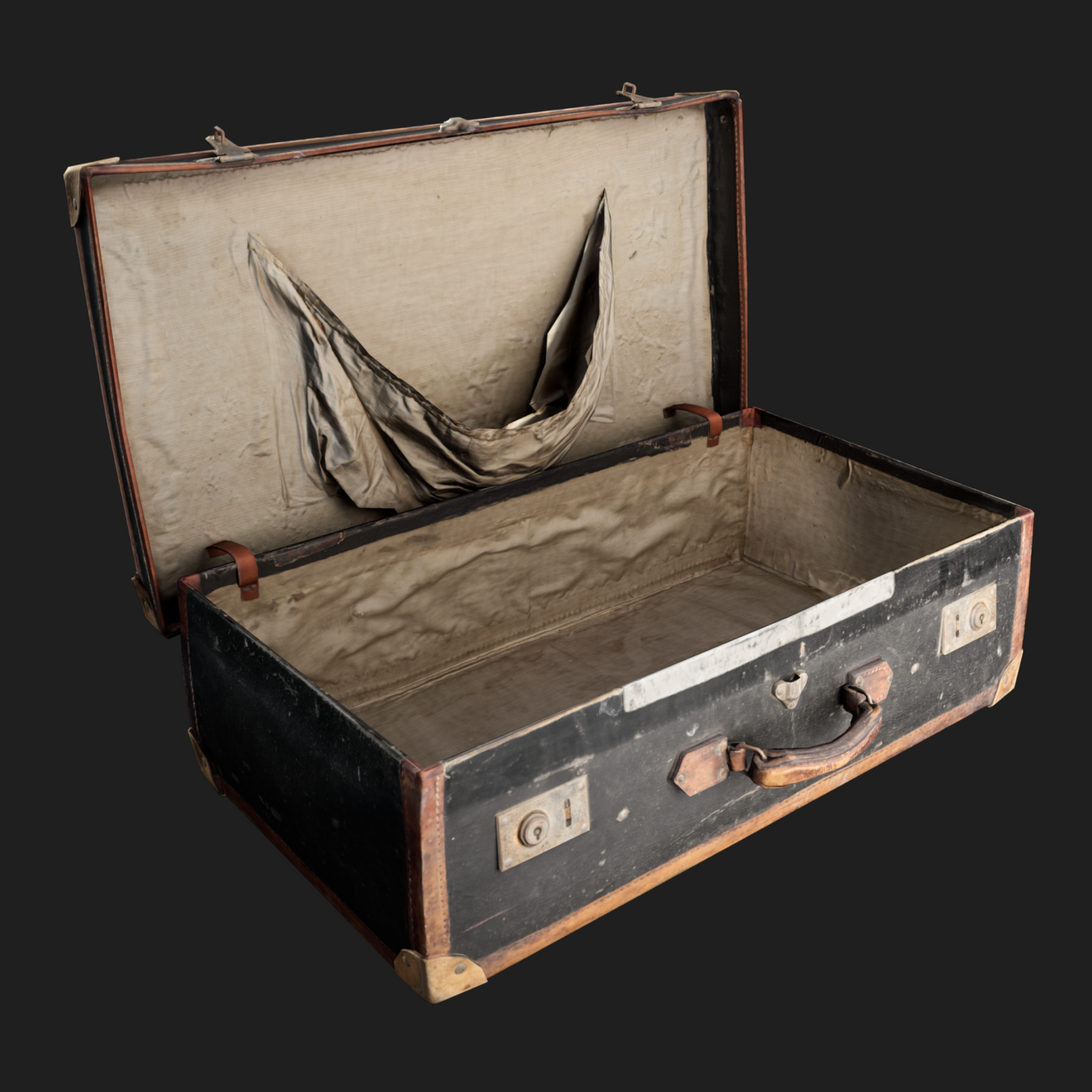 3D Props: Open Vintage Suitcase