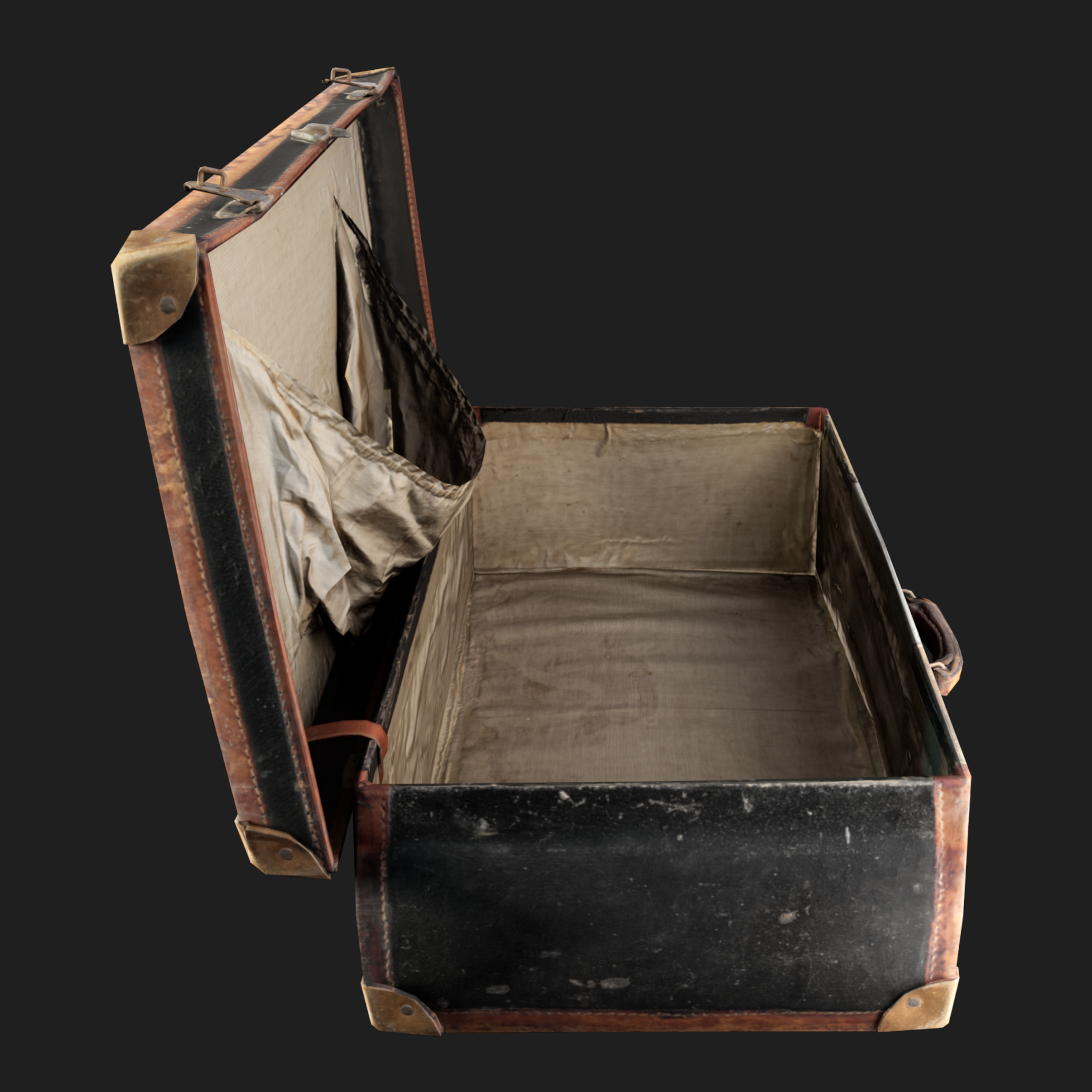 3D Props: Open Vintage Suitcase