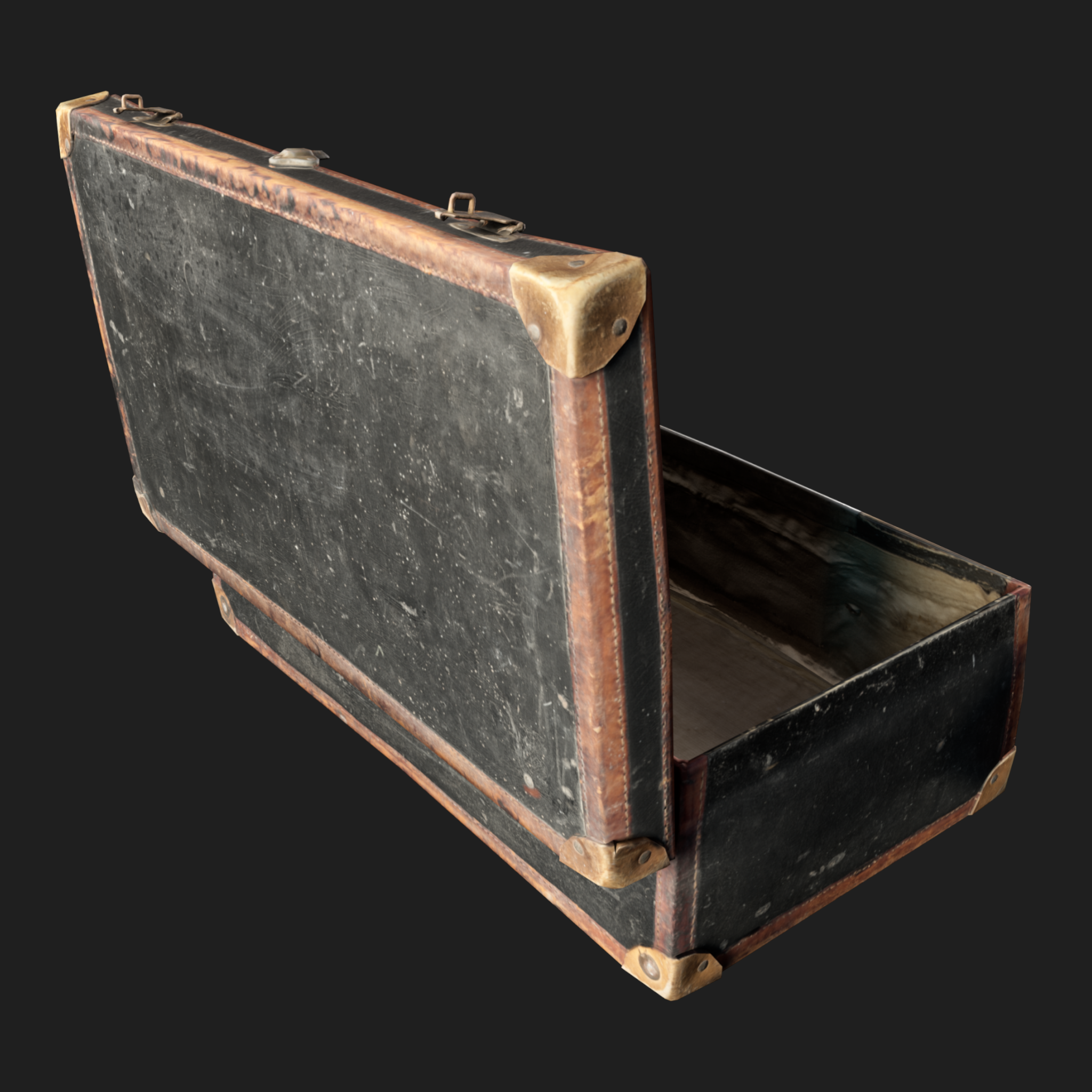 3D Props: Open Vintage Suitcase