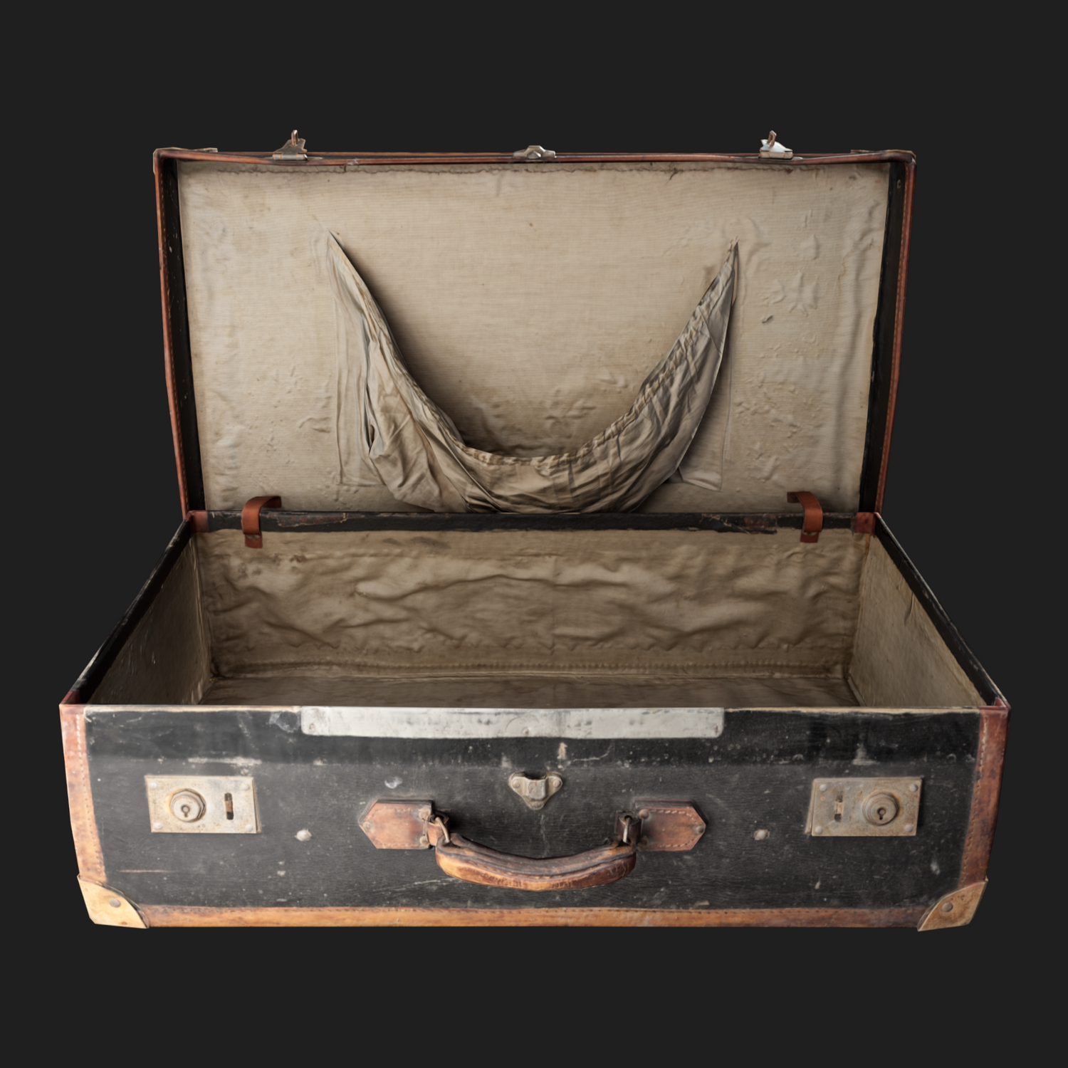 3D Props: Open Vintage Suitcase