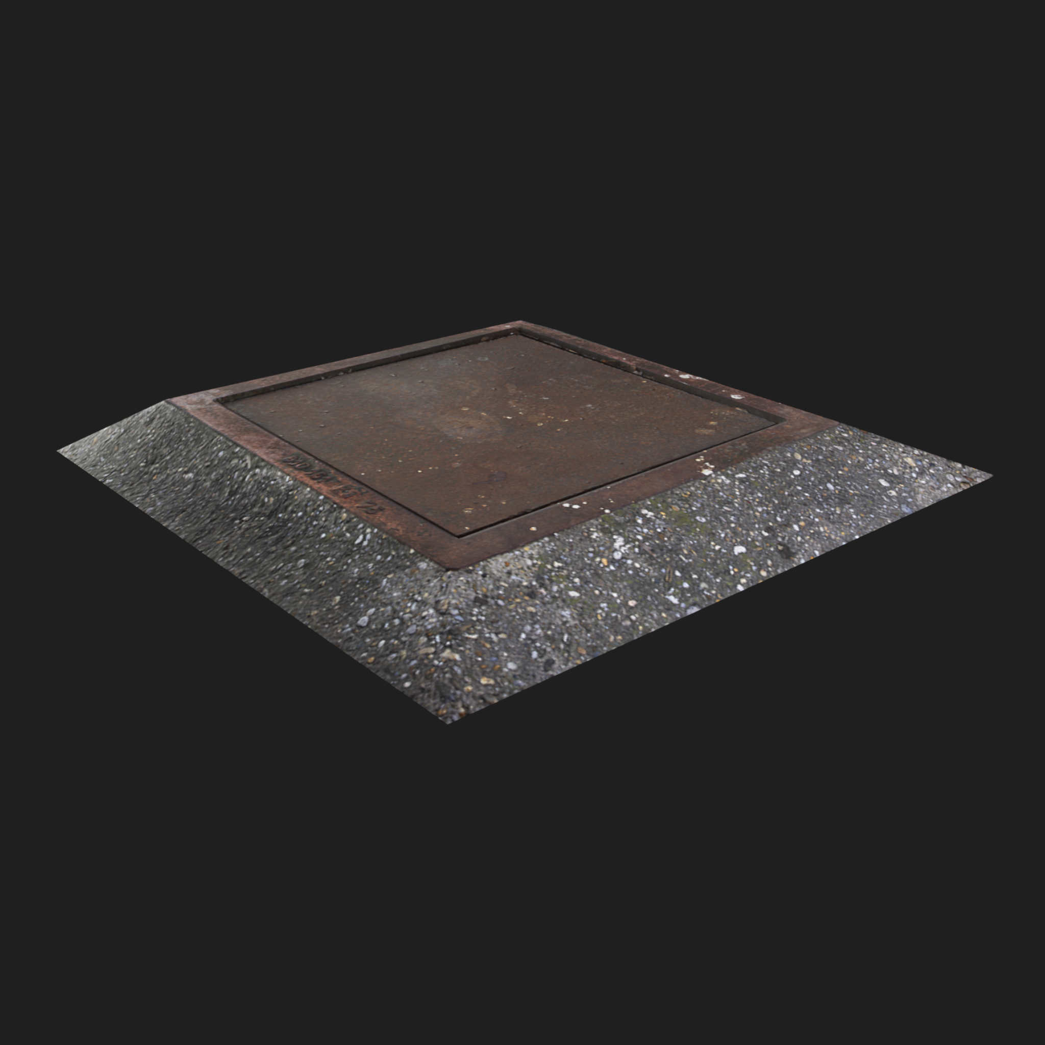 3D Model of Square Sewer Cover