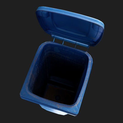 3D Props: Trash Can Blue