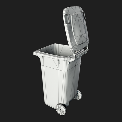 3D Props: Trash Can Blue