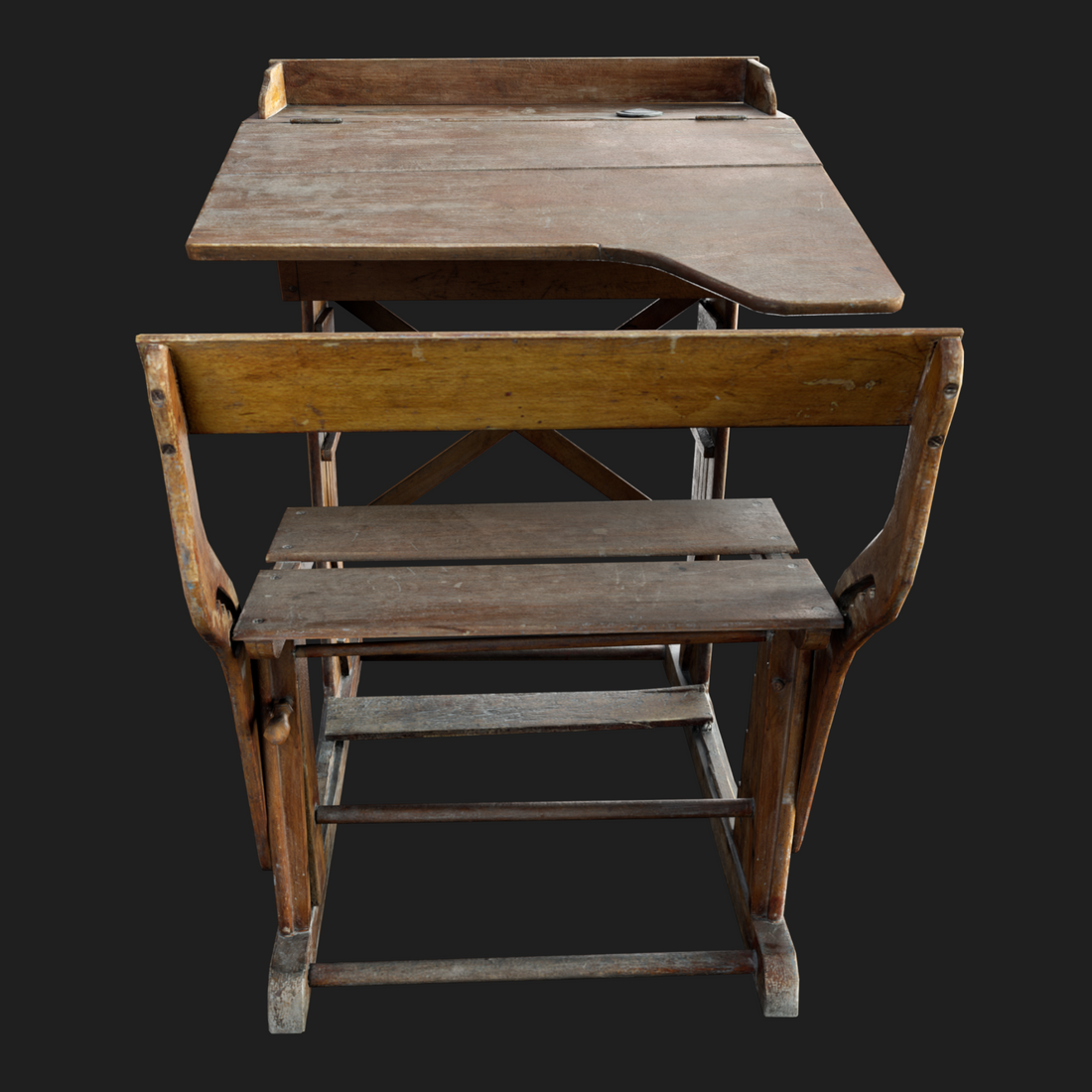 3D Vintage Kids School Desk