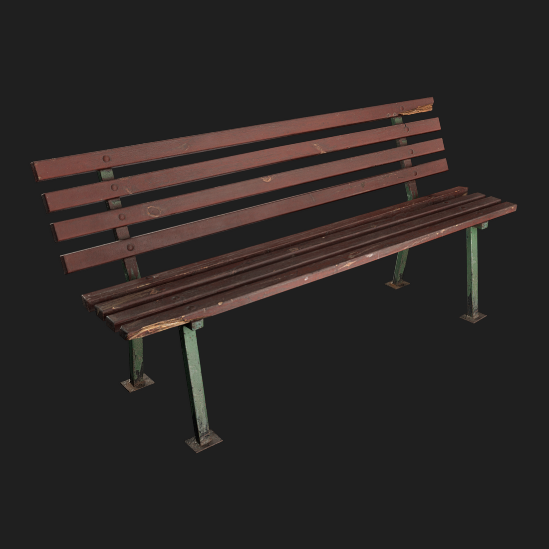 3D Street Wooden Bench
