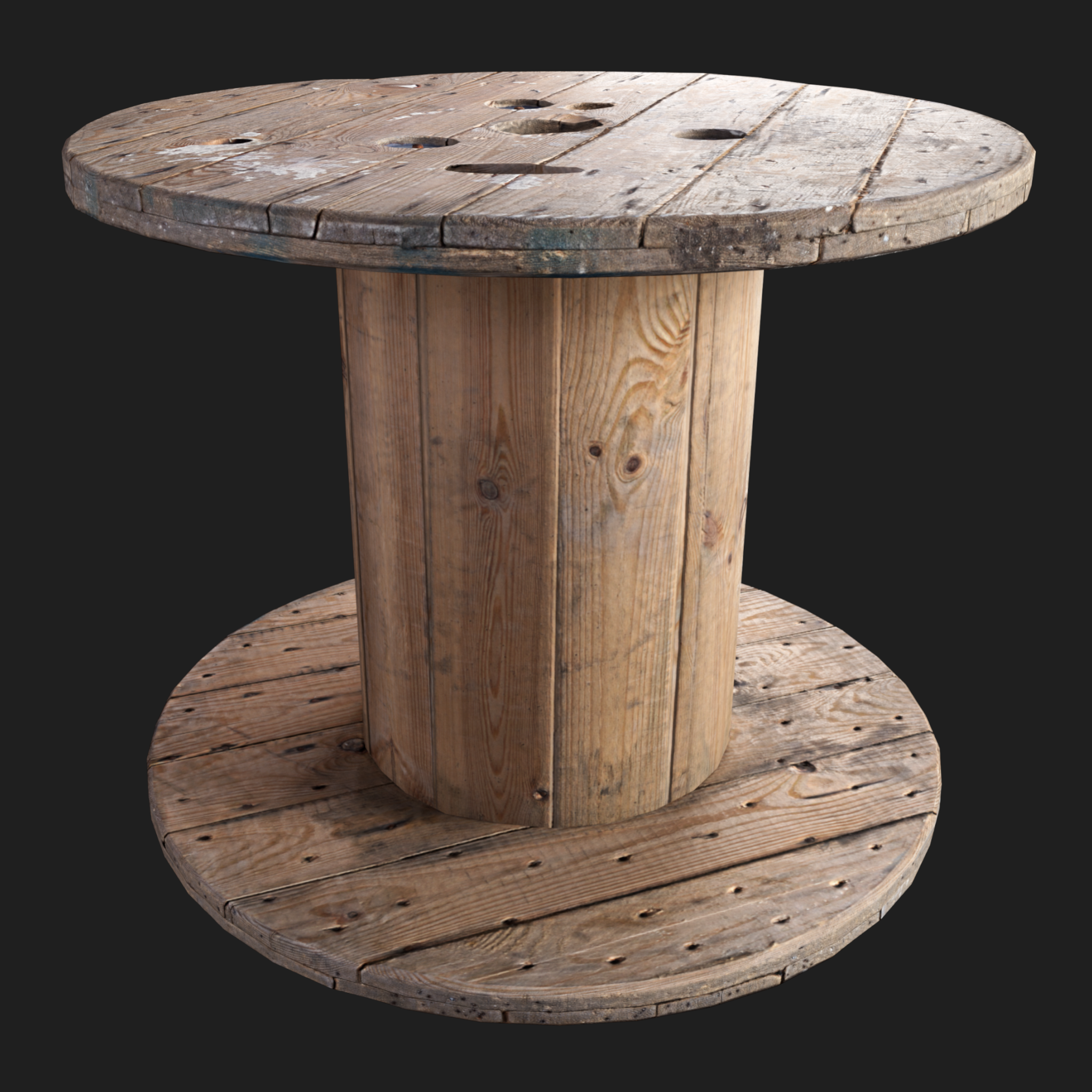 3D Props: Wooden Cable Drum