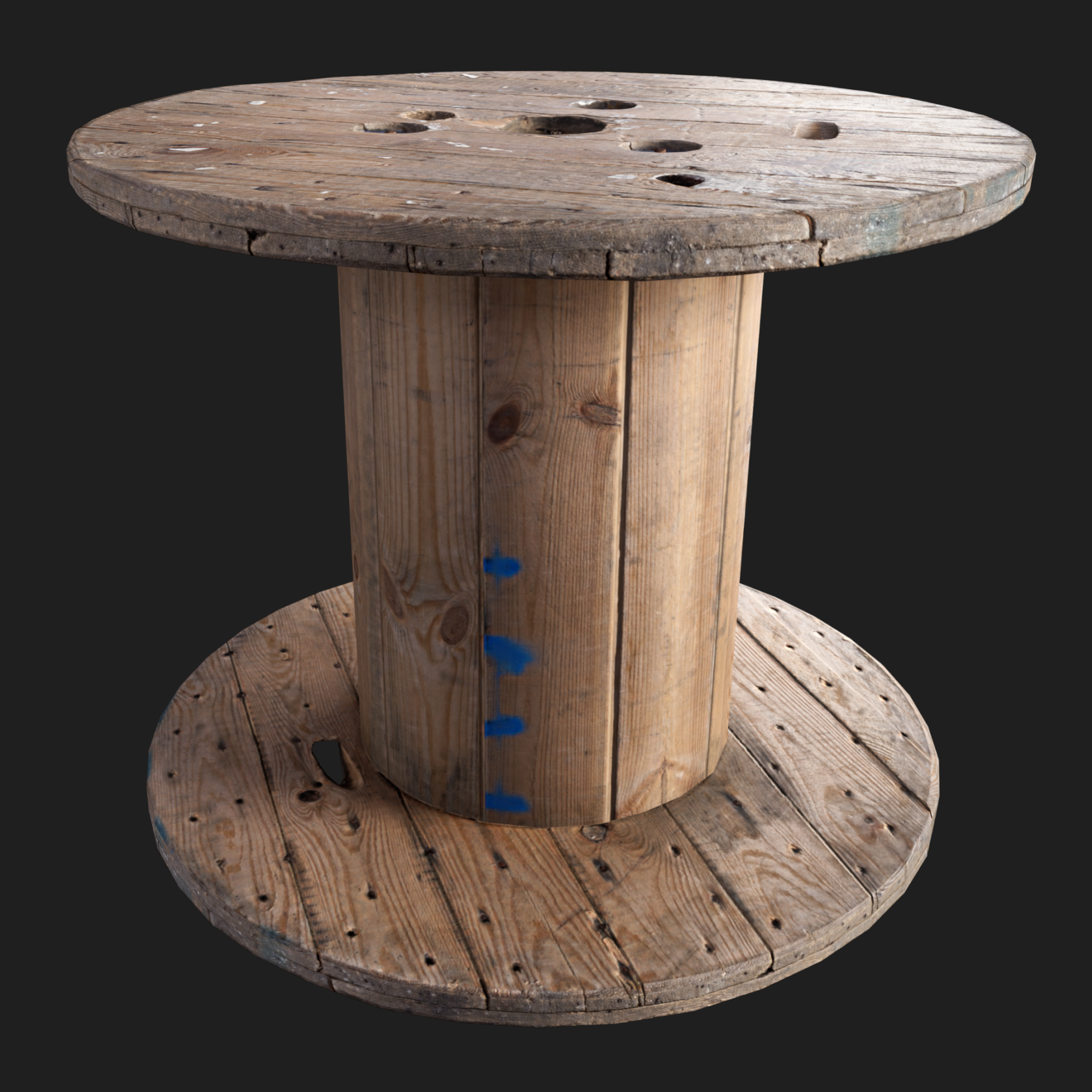 3D Props: Wooden Cable Drum