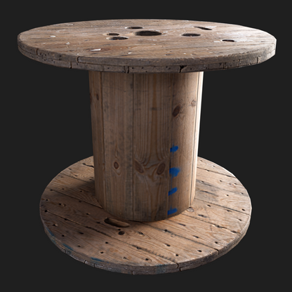 3D Props: Wooden Cable Drum