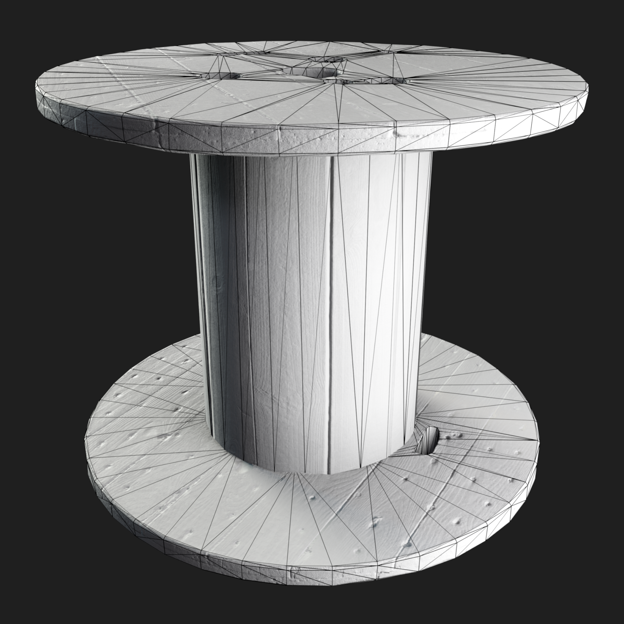 3D Props: Wooden Cable Drum