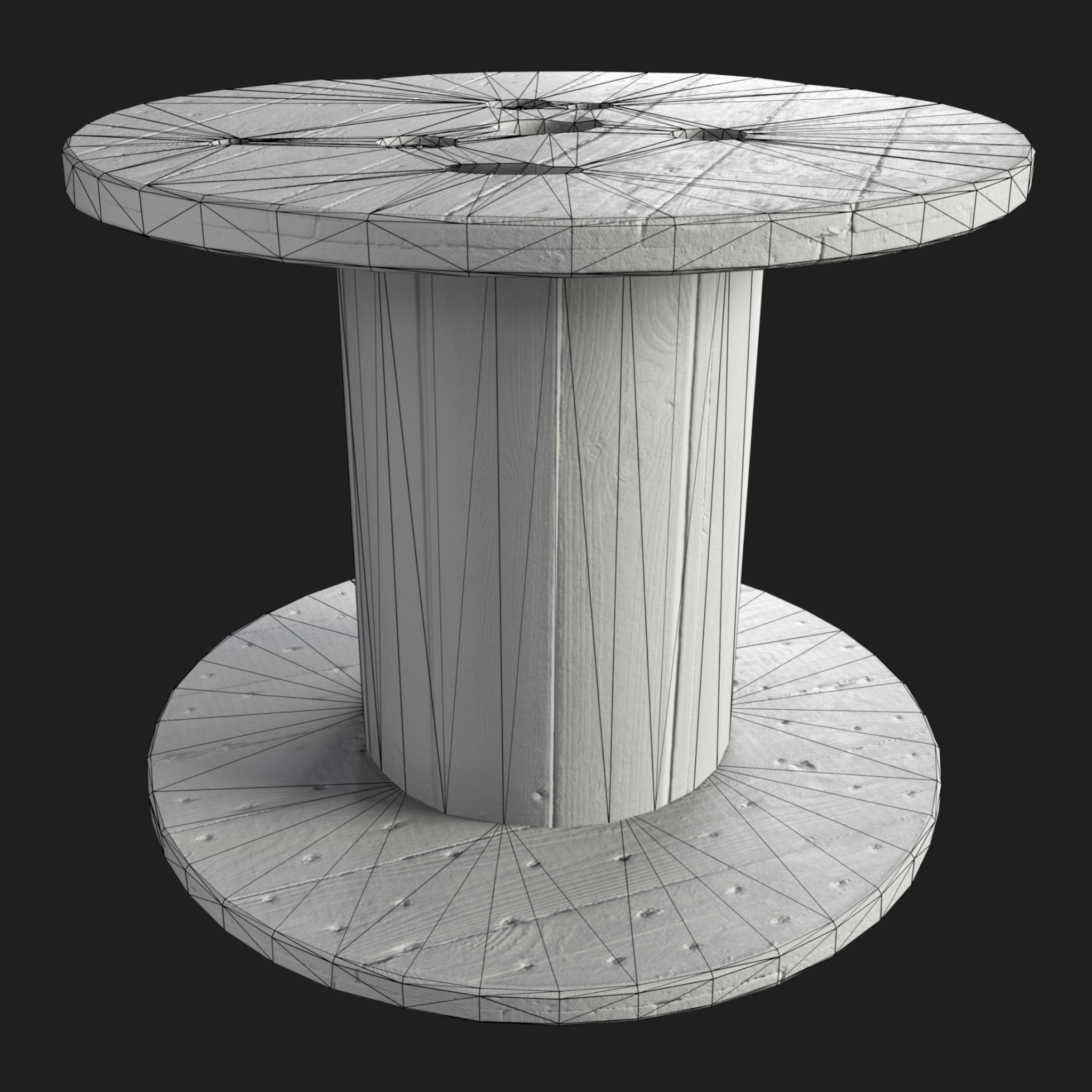 3D Props: Wooden Cable Drum