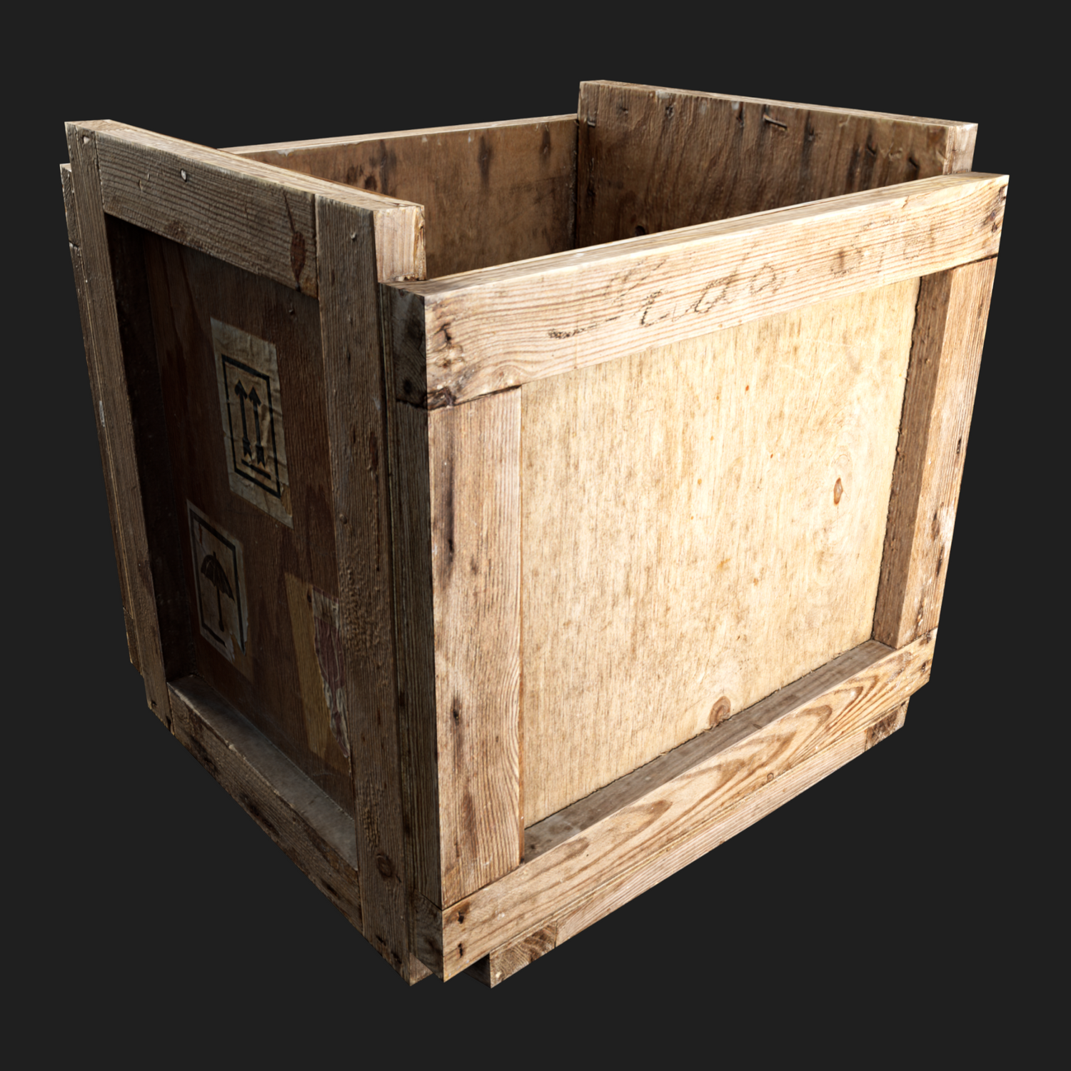 3D Model of Wooden Crate