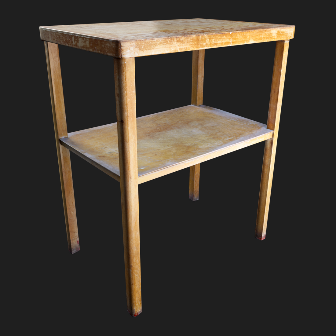 3D Model of Aged Table with Storage Shelf