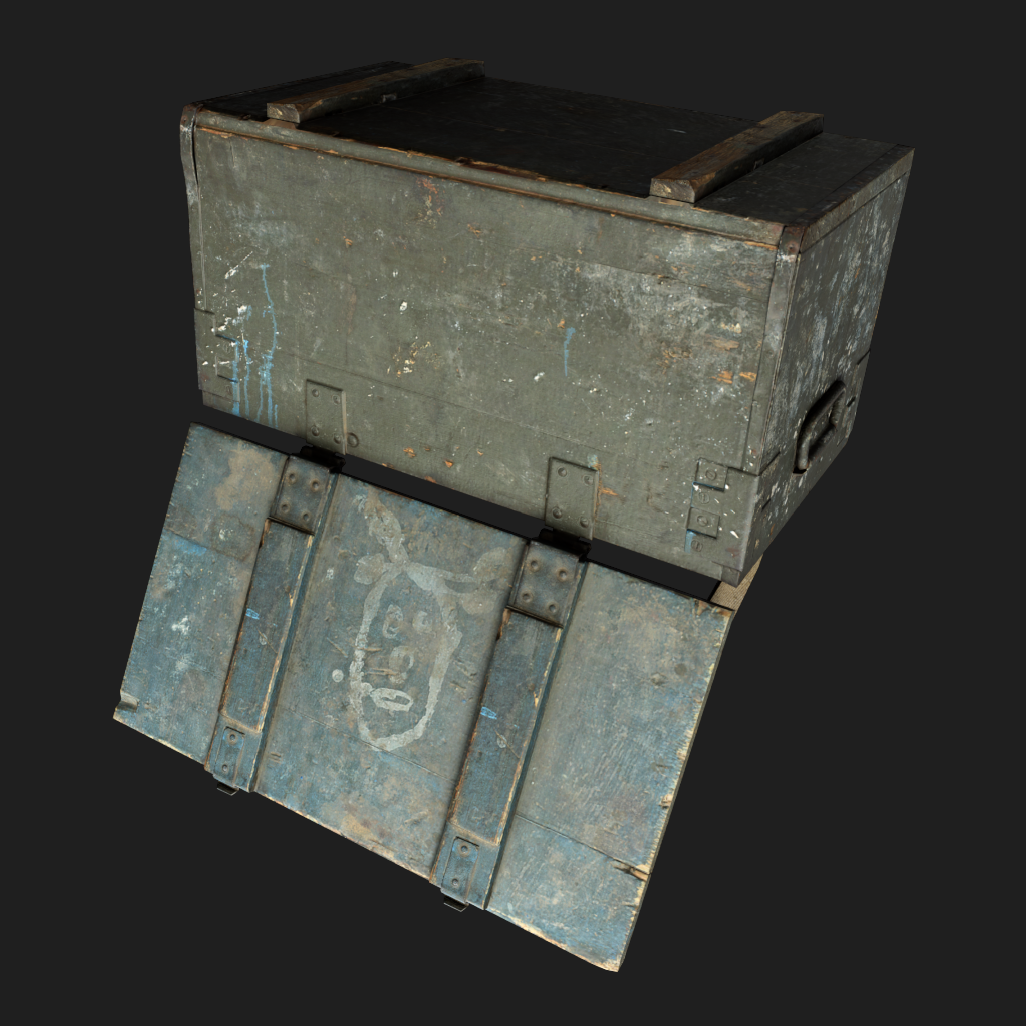 3D Props: Wooden Green Box