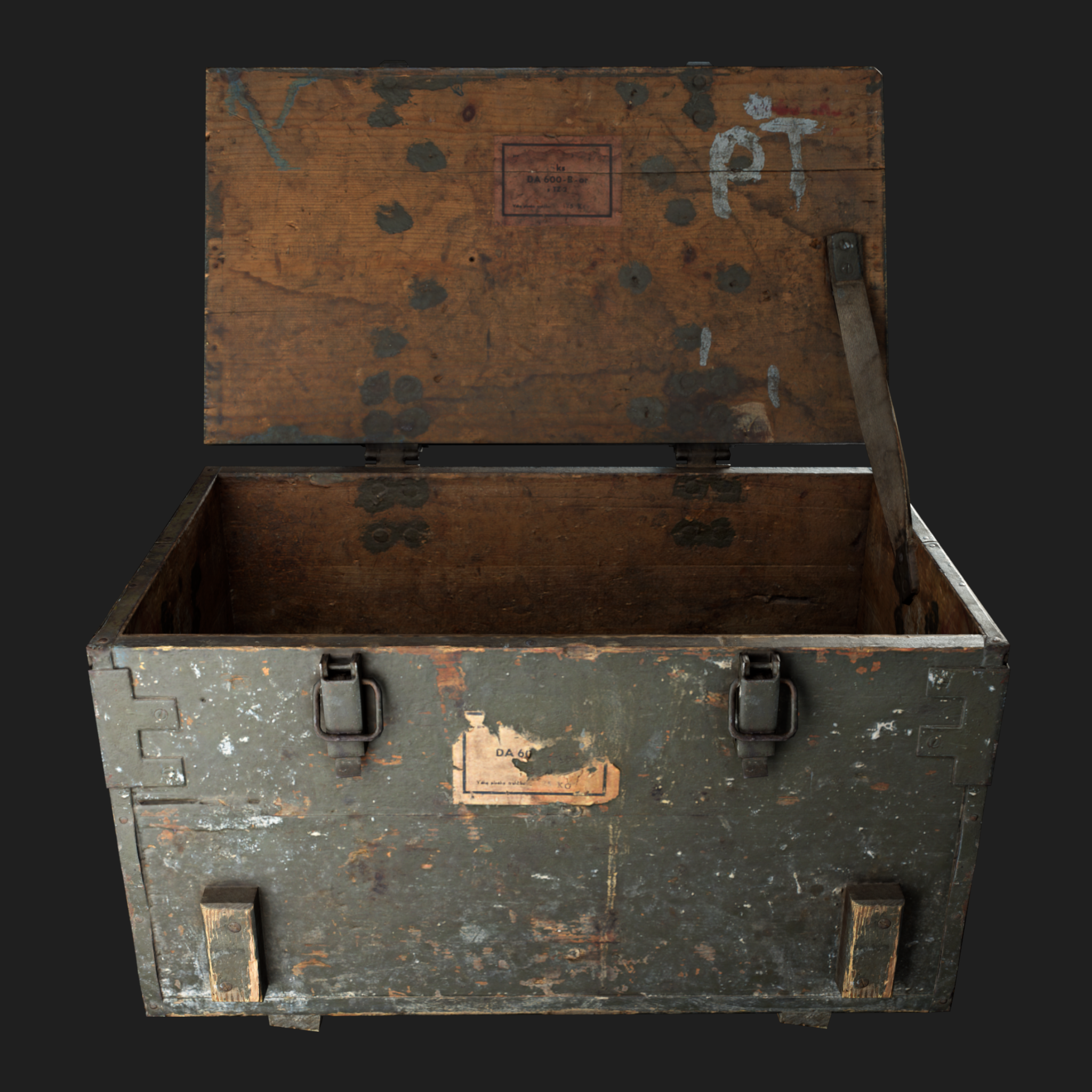 3D Props: Wooden Green Box