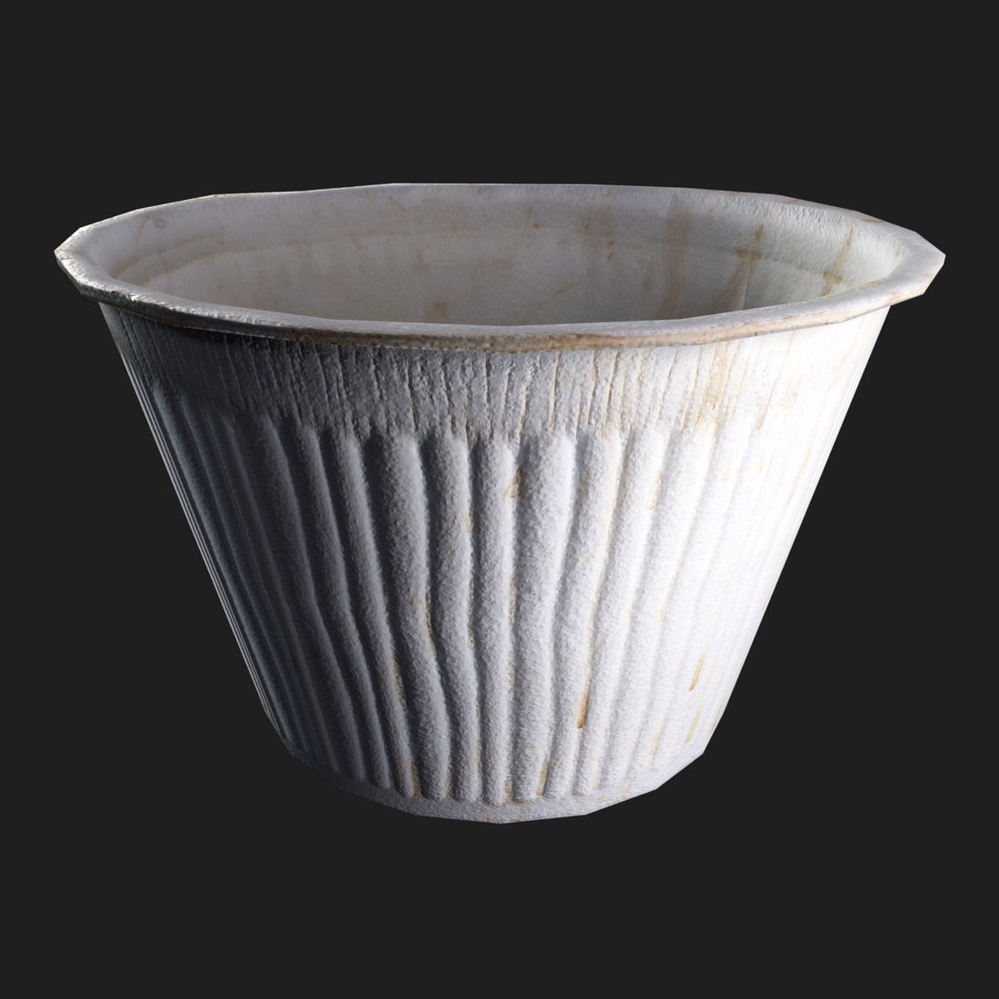 3D Model of Dirty White Plastic Bowl