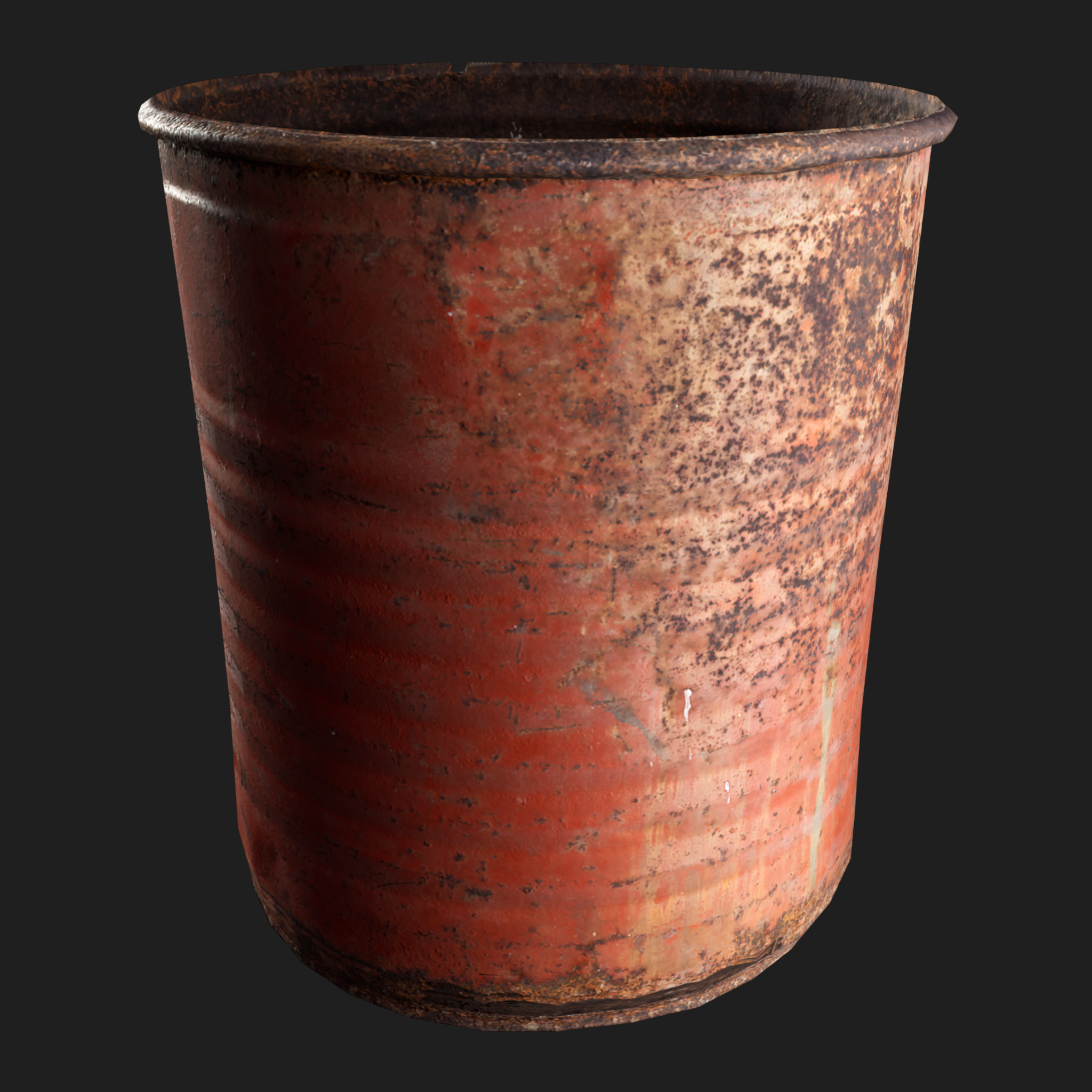 Rust Red Barrel Red Rusty Barrel 3D Model - Game Asset FBX Download | VR4D