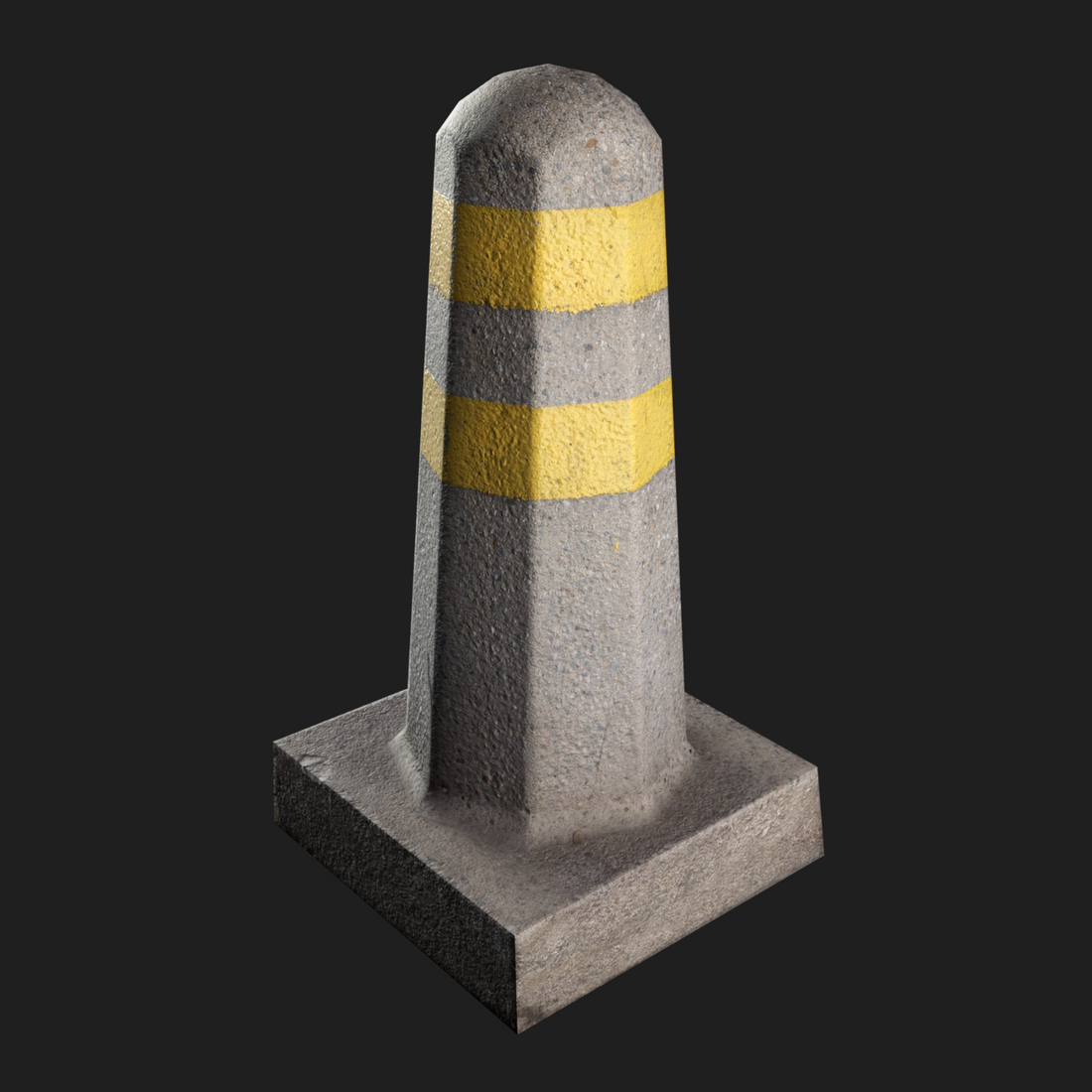 3D Model of Column Concrete Barrier