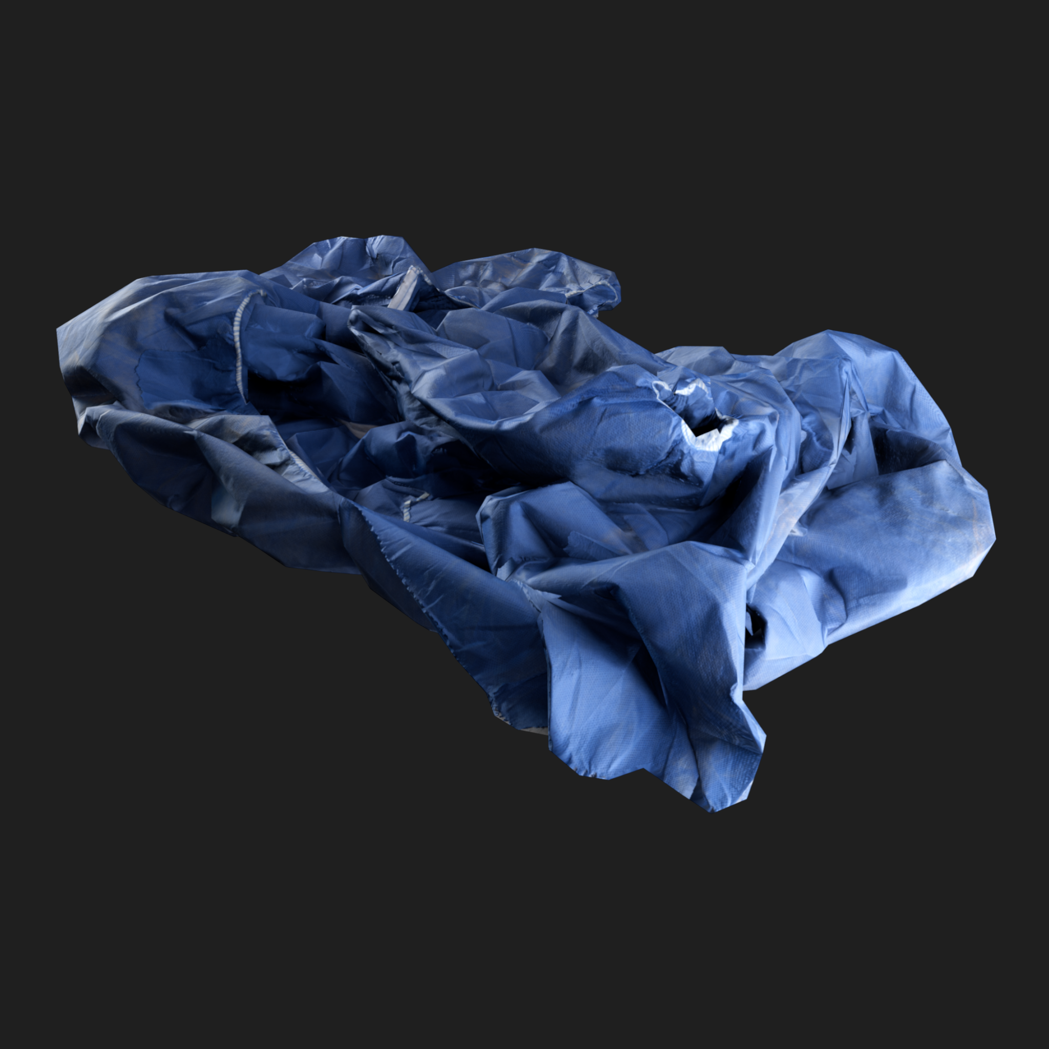 3D Props: Blue Wrinkled Medical Protective Suite