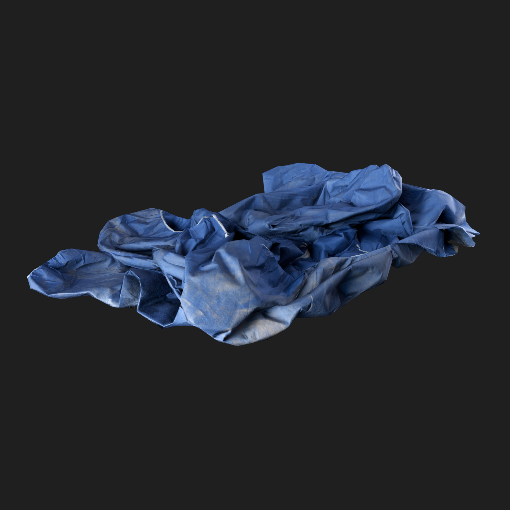 3D Props: Blue Wrinkled Medical Protective Suite