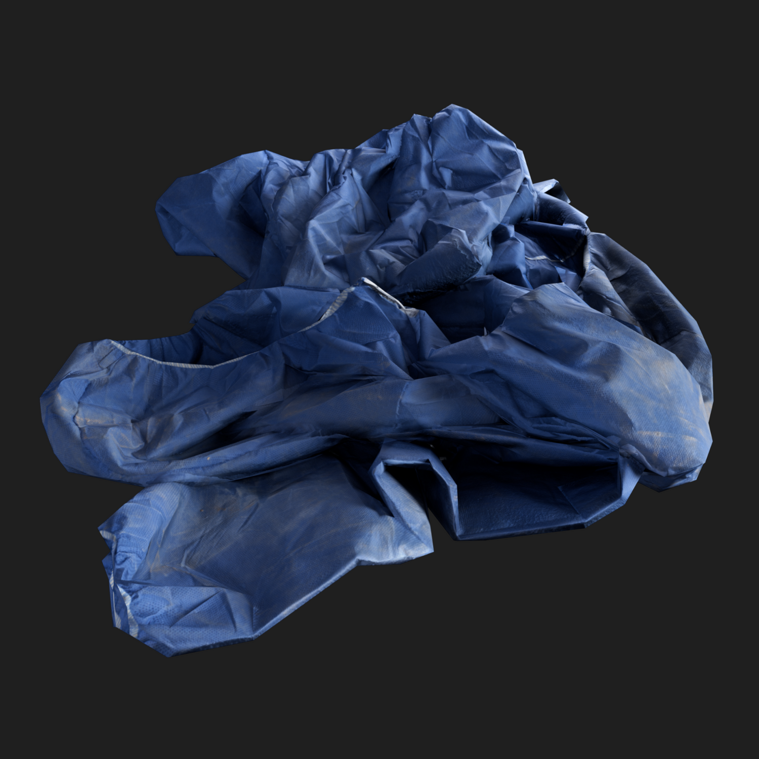 3D Props: Blue Wrinkled Medical Protective Suite