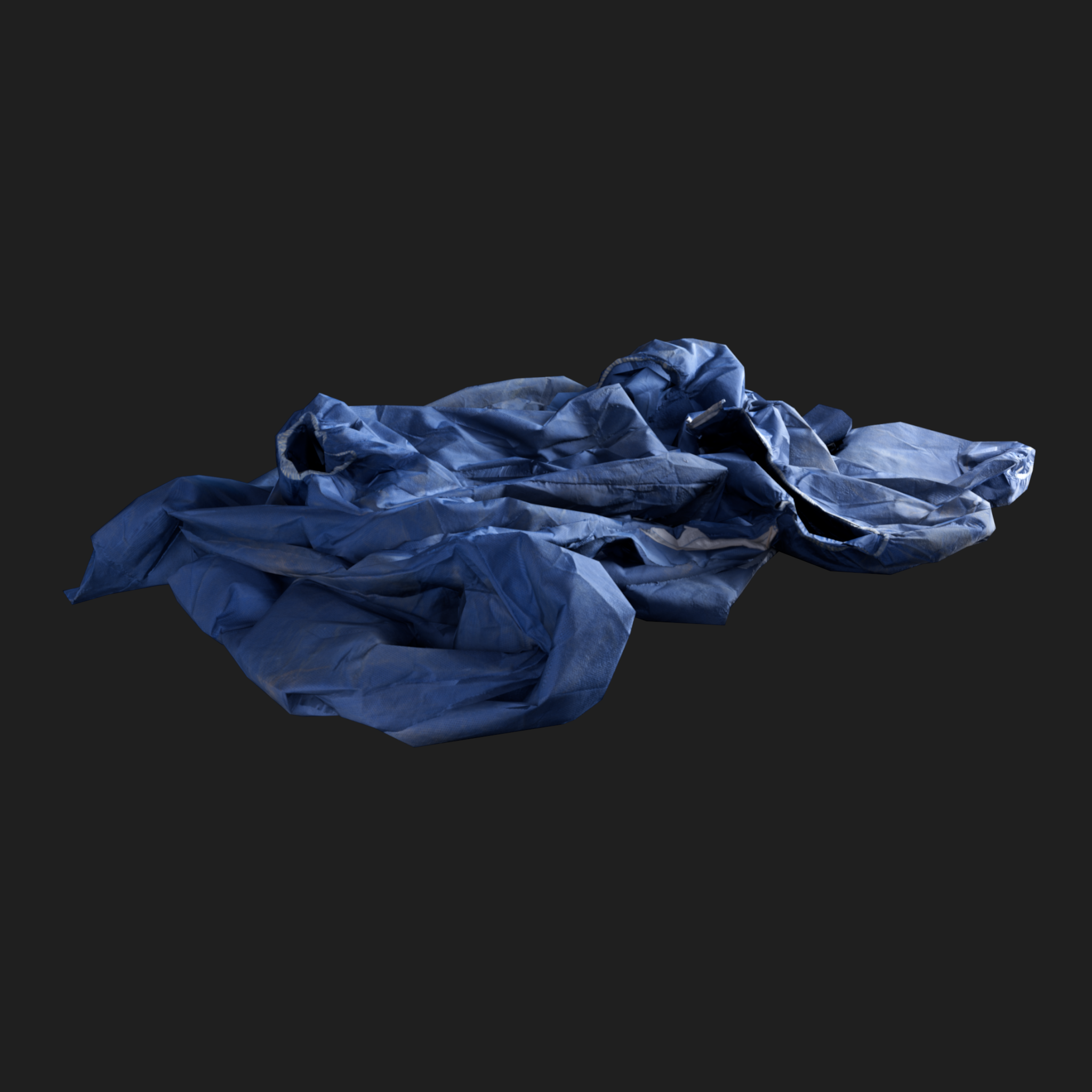 3D Model of Blue Wrinkled Medical Protective Suite