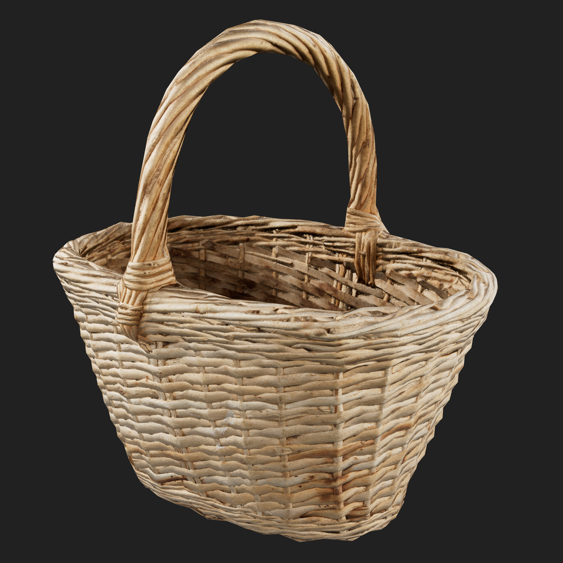 3D Small Wicker Basket crafted through Photogrammetry Scan