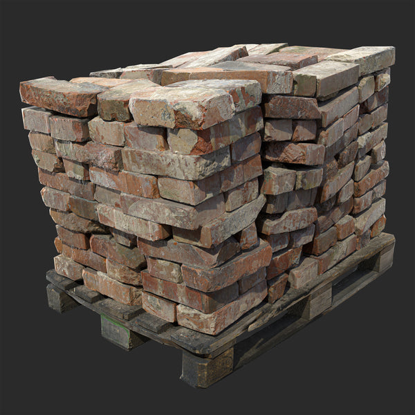 Stack of stone bricks on a pallet/ FBX format