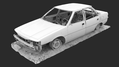 3D Burned-Out Mitsubishi Galant Sedan